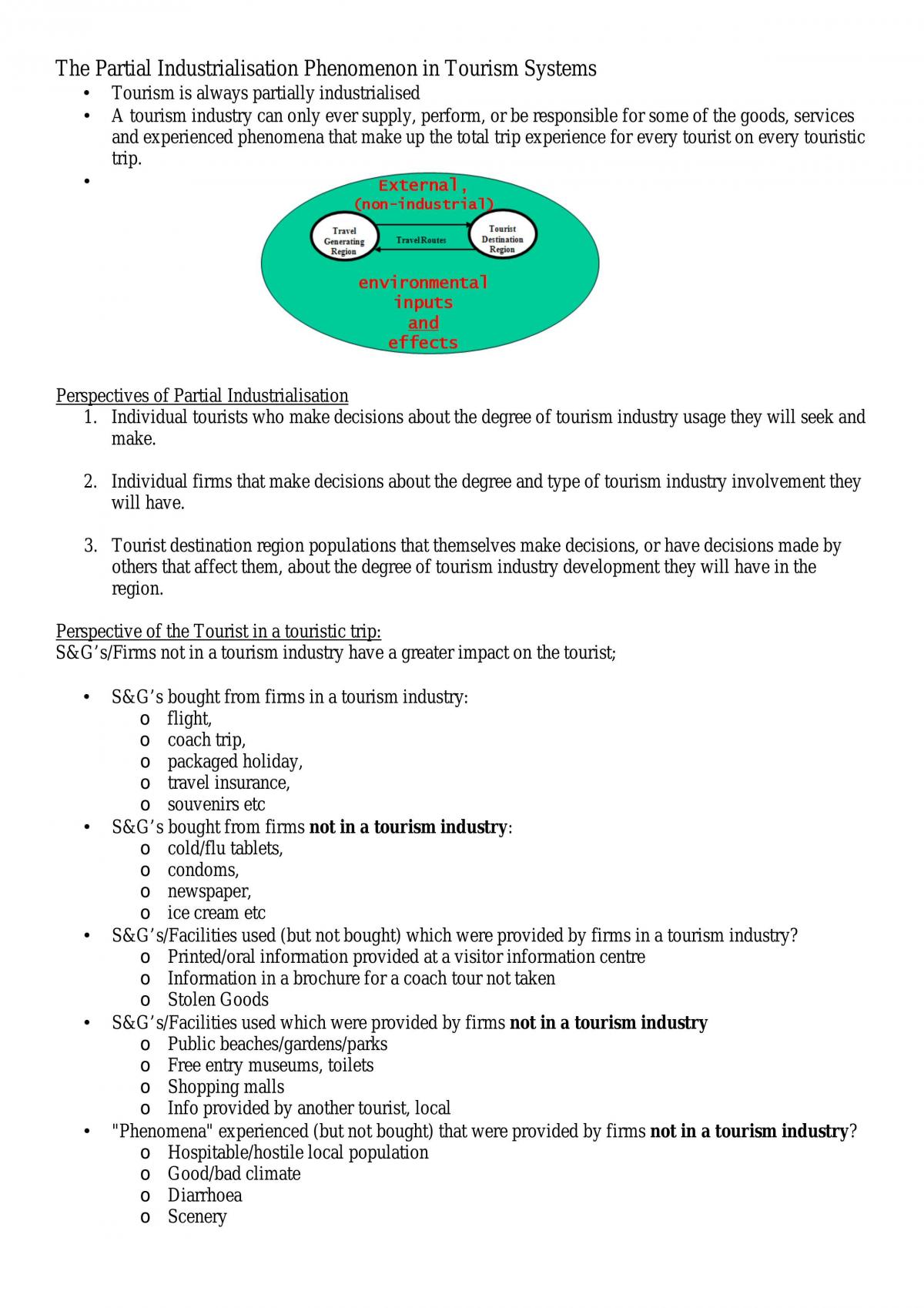 Week 6-9 Notes Of Tourism A Global Future - Page 1