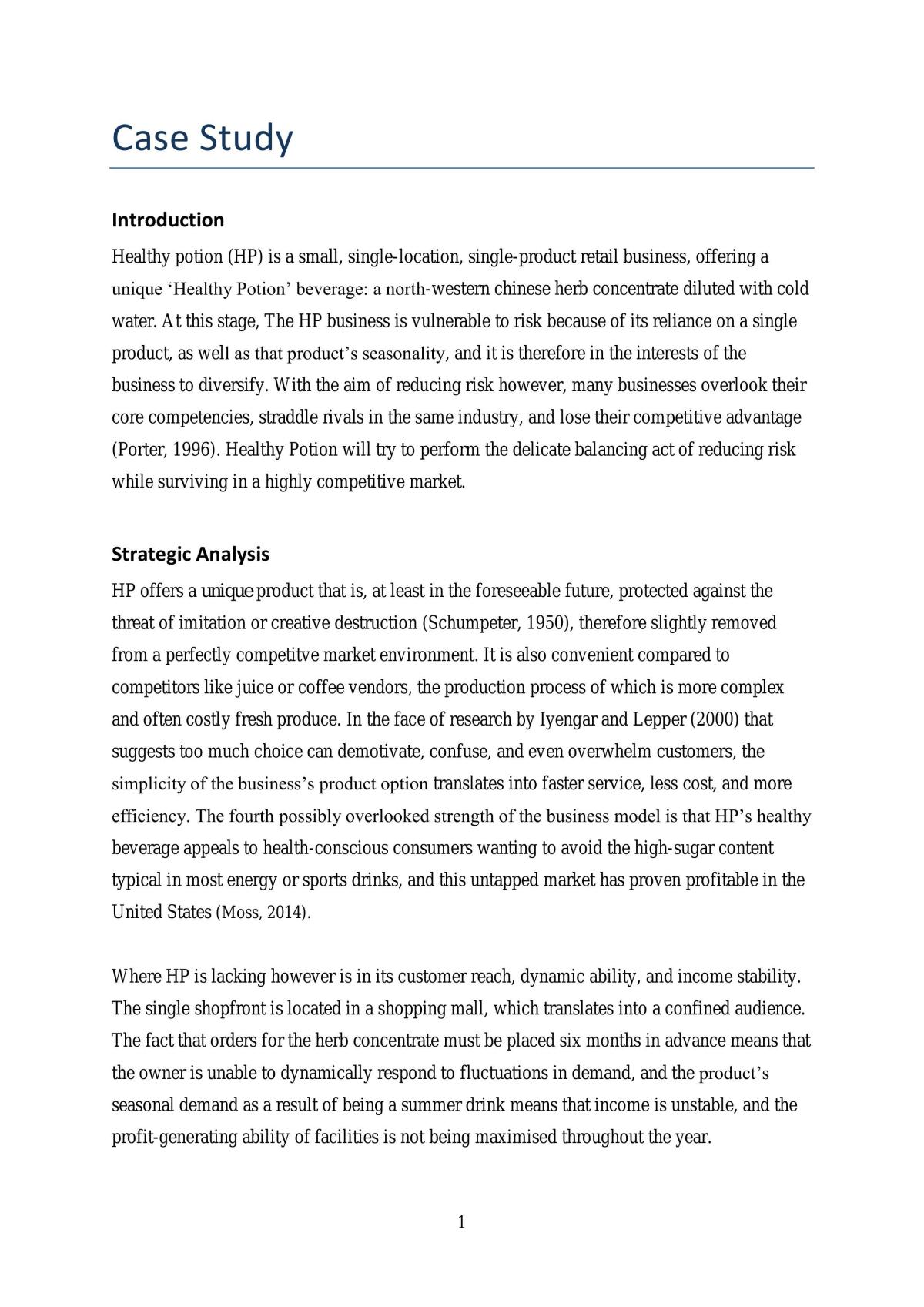 BUSS1001 Case Study - Page 1