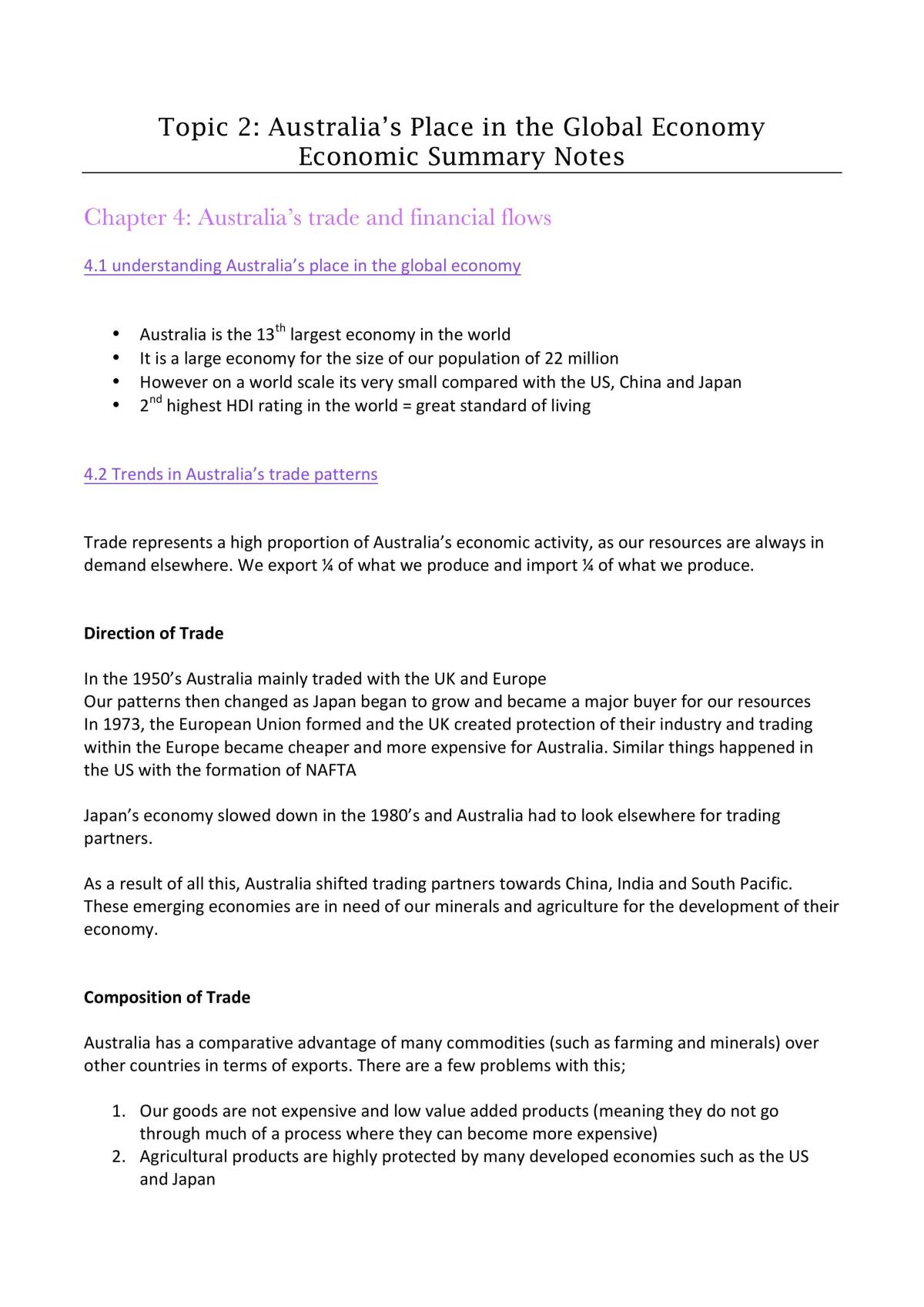 Economics Notes Topic 2 - Page 1