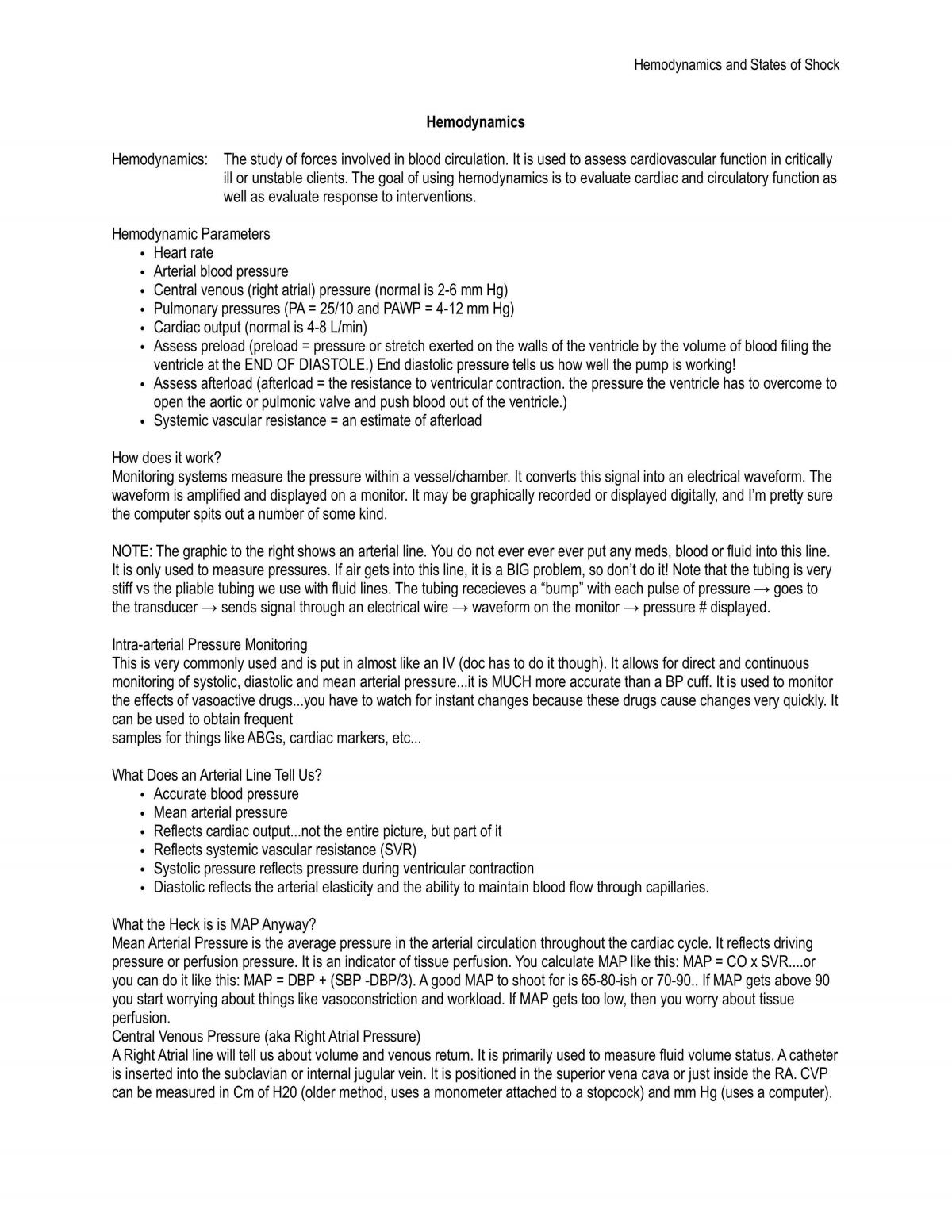 Heamodynamics Study Notes - Page 1