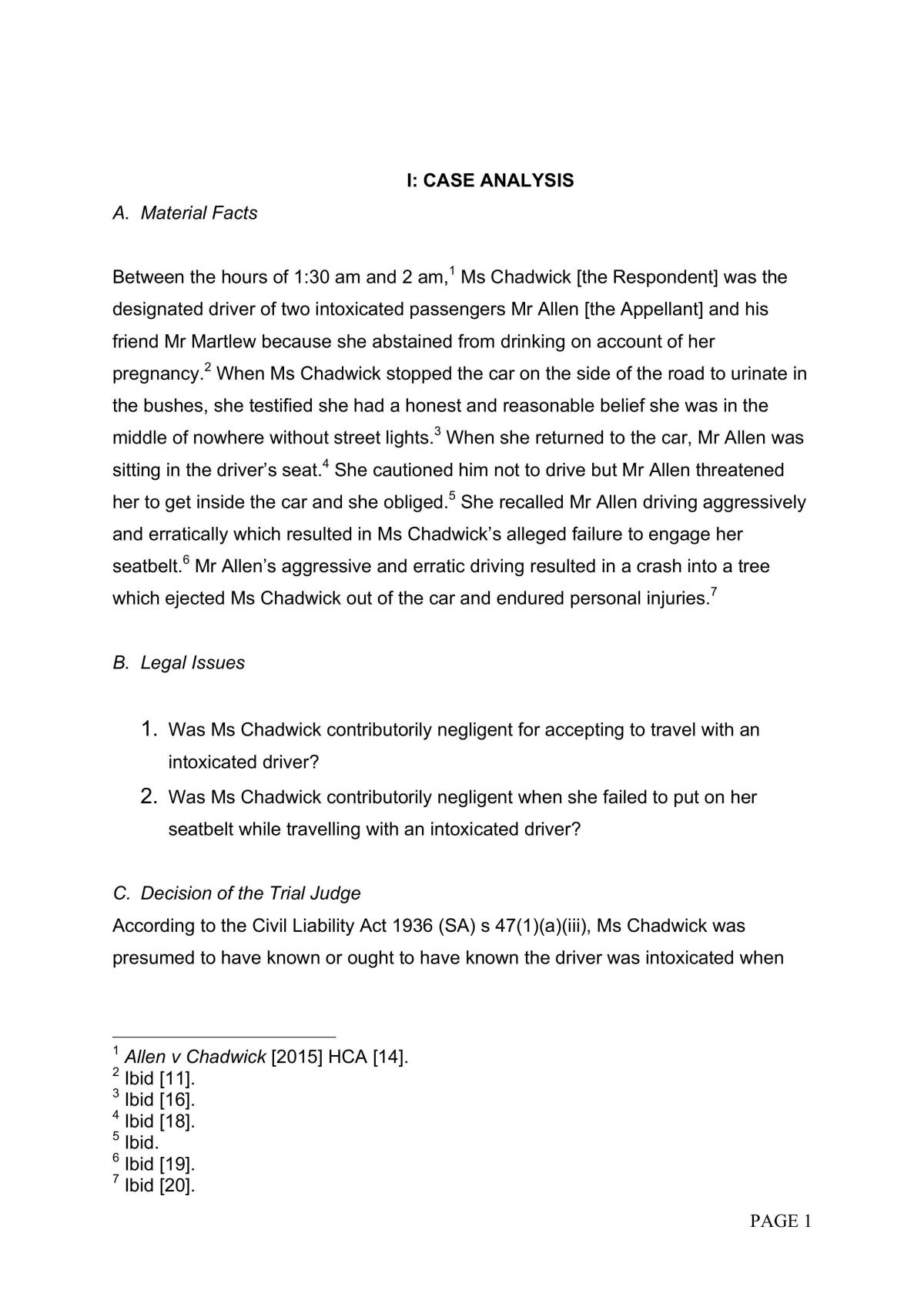 Tort Assignment  - Page 1