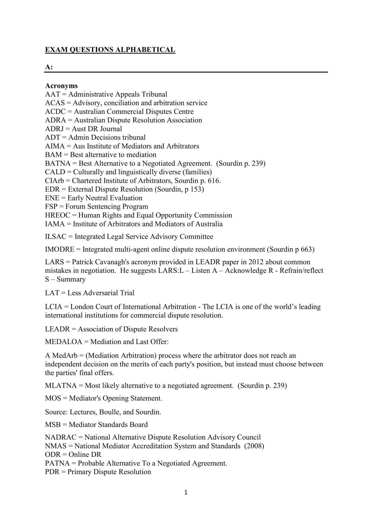 ADR Complete Exam Notes - Page 1
