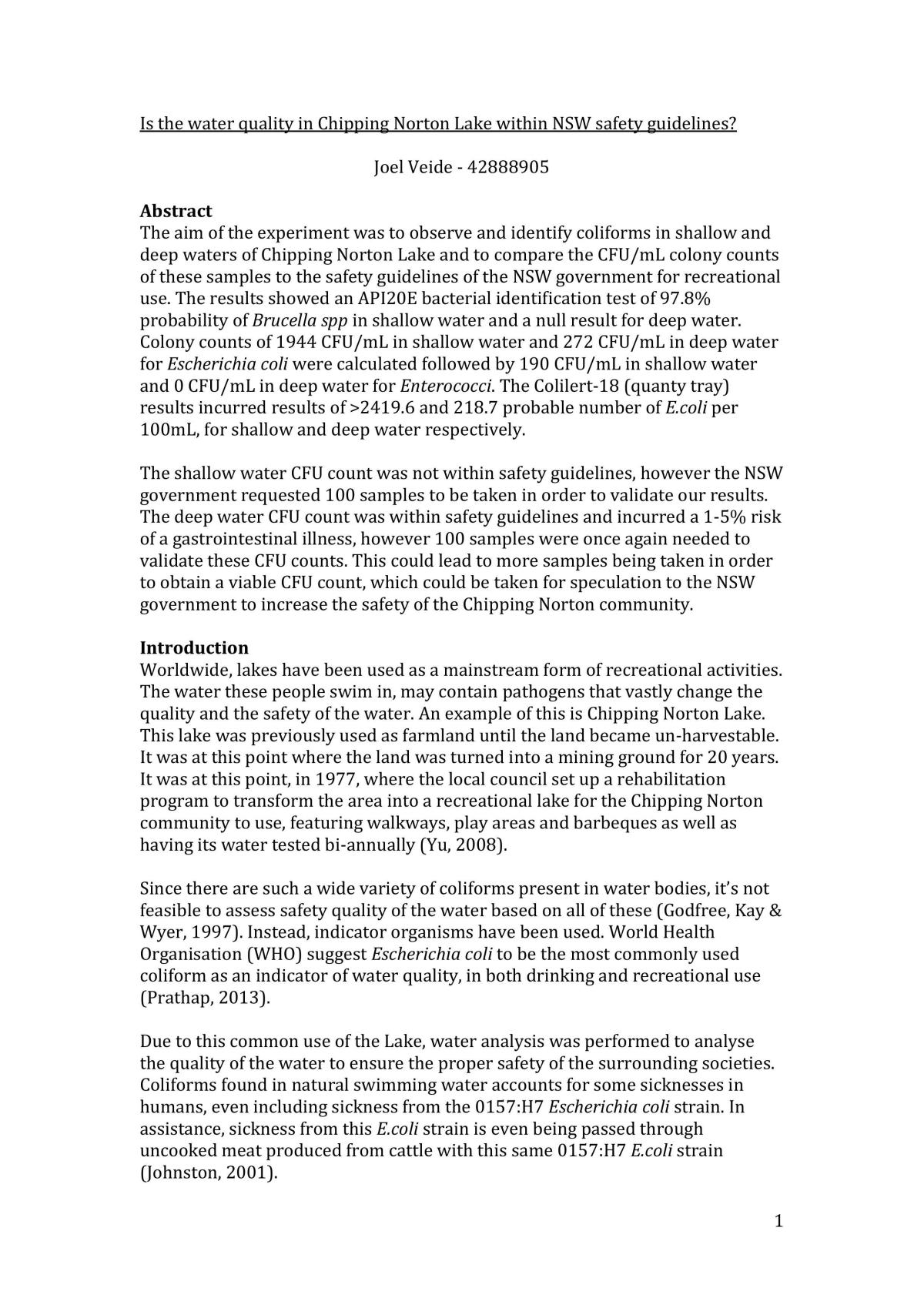 Microeconomics Case  - Page 1