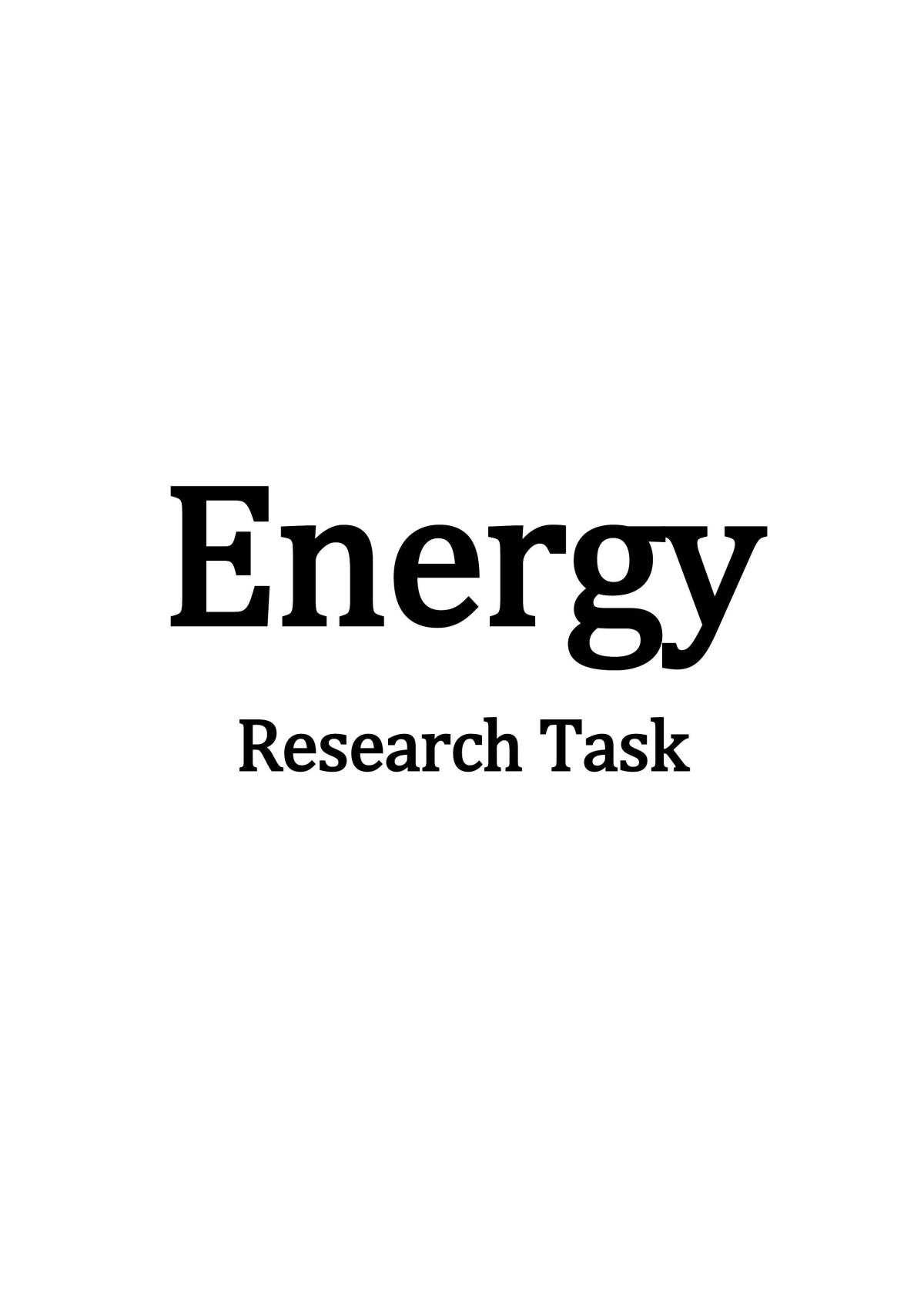 Energy research task - Page 1