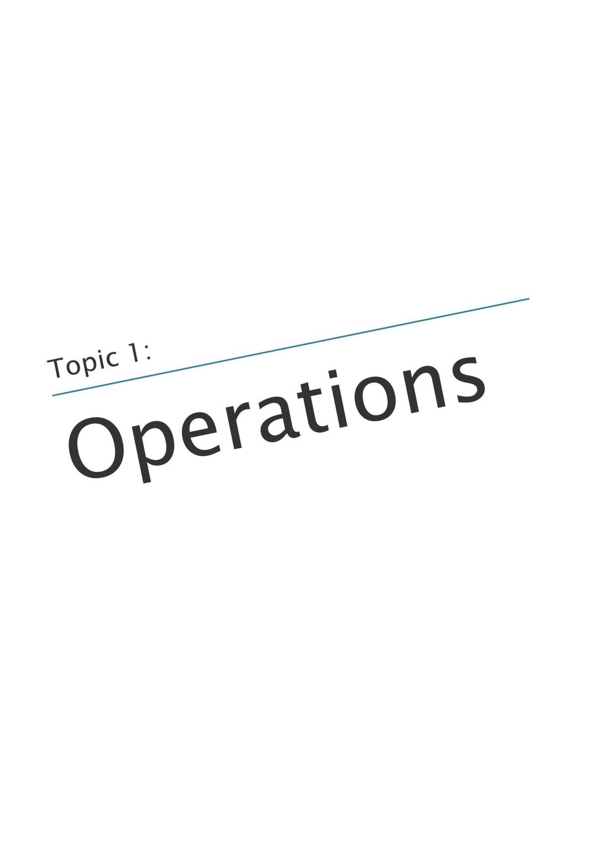 Operations Notes - Page 1