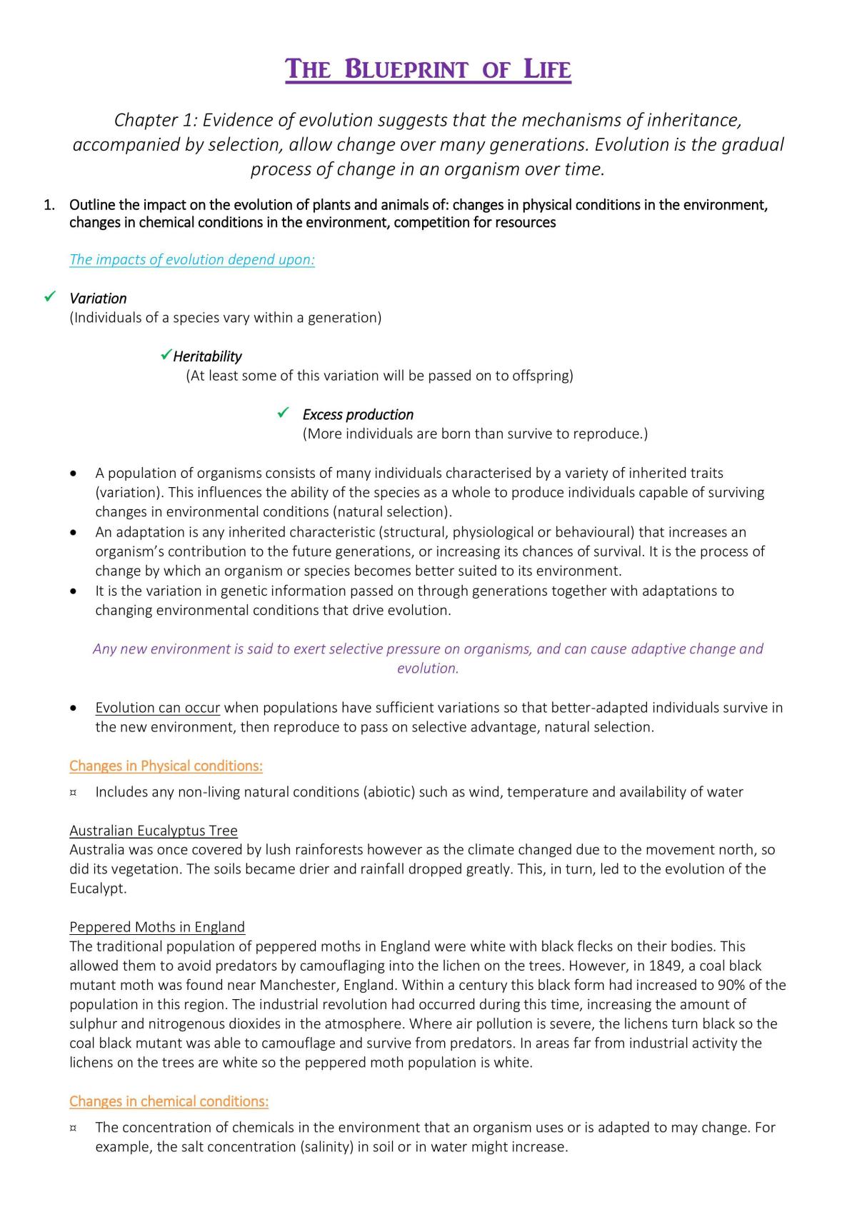 Topic  1 The Blueprint of Life - Page 1