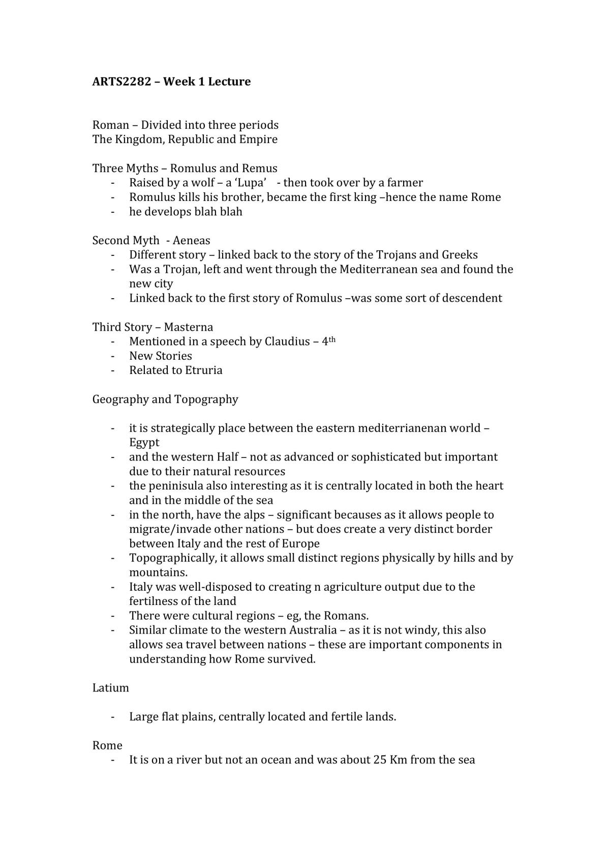 Week 1 and 2 Lecture Notes - Page 1