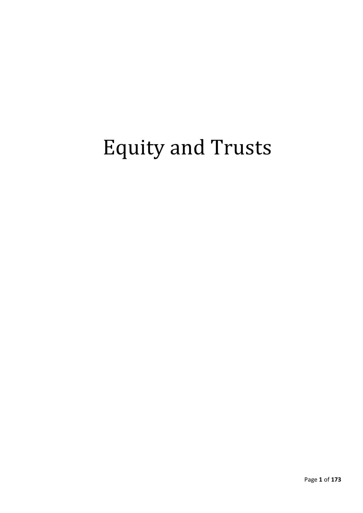 Equity and Trusts Complete Notes - Page 1