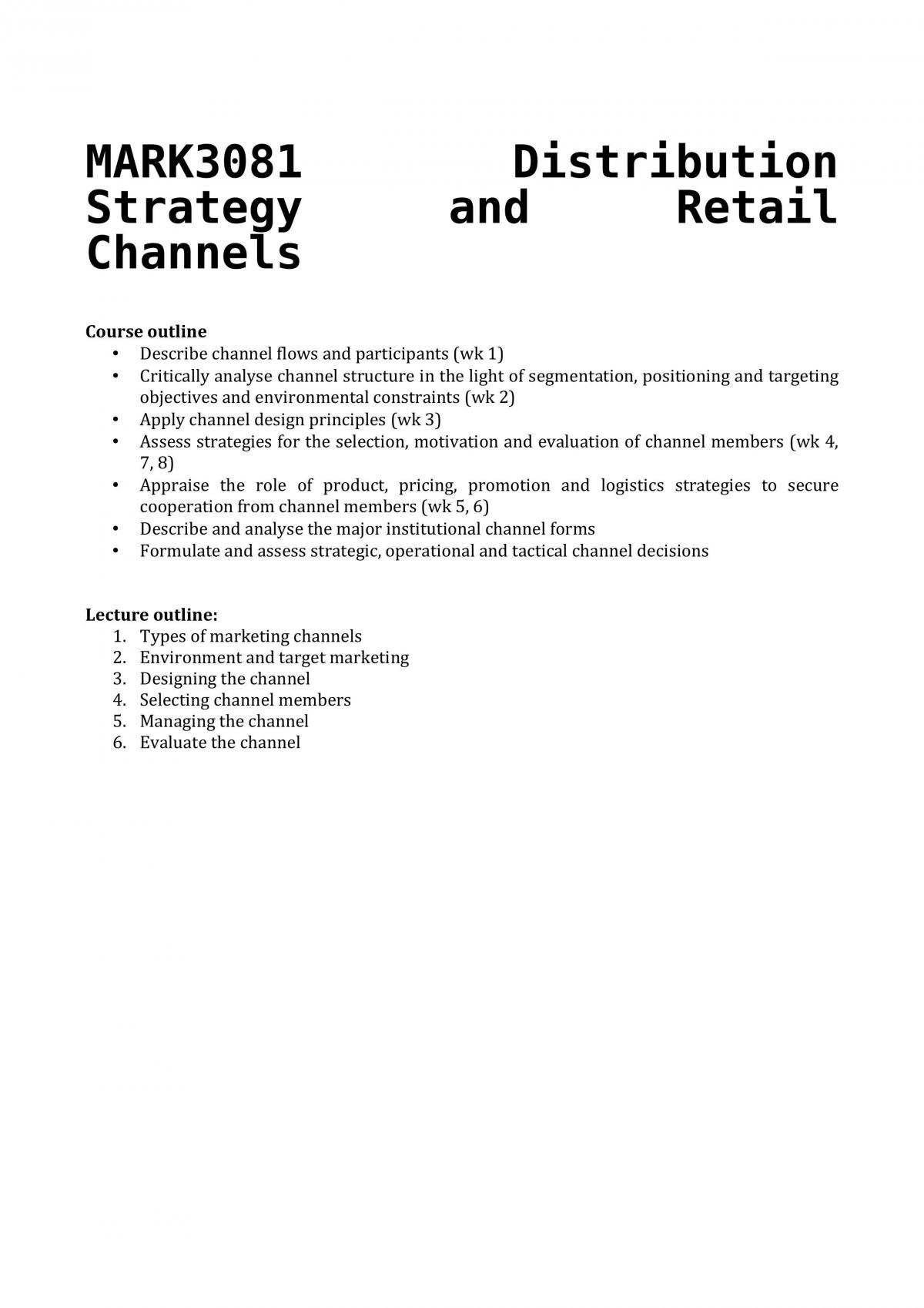 Lecture Summary - Page 1