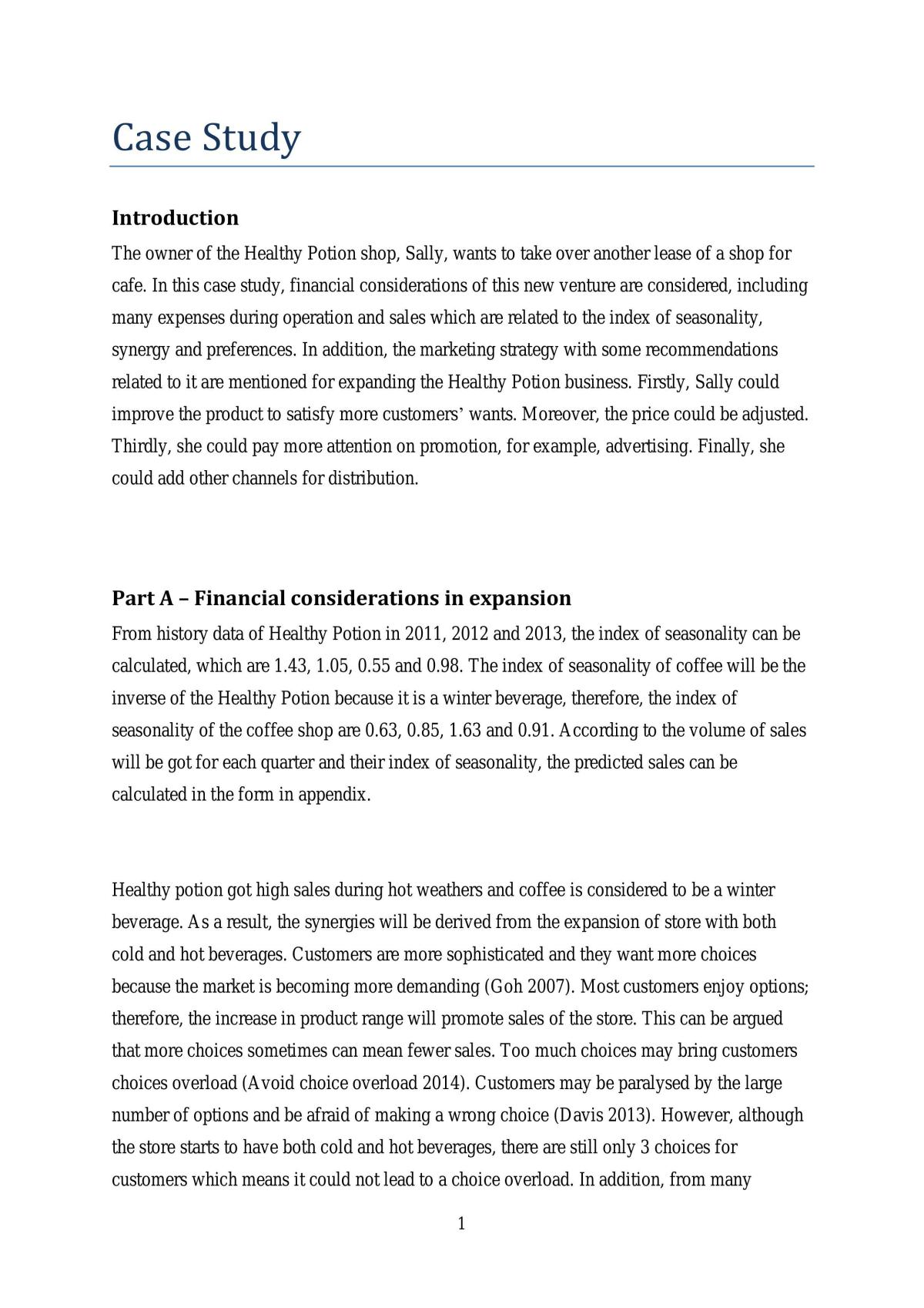 The Healthy Potion Shop Case Study - Page 1