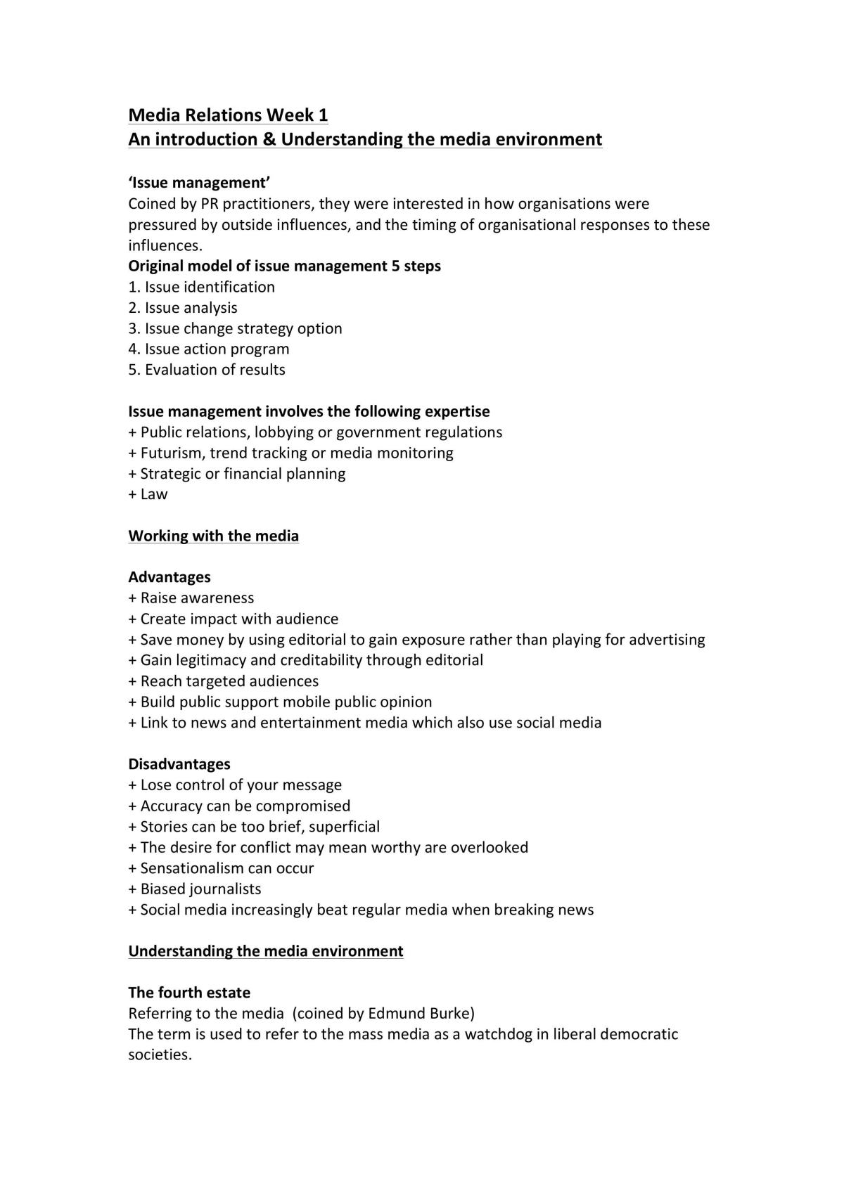 Media Relations Exam Notes 1-9 - Page 1