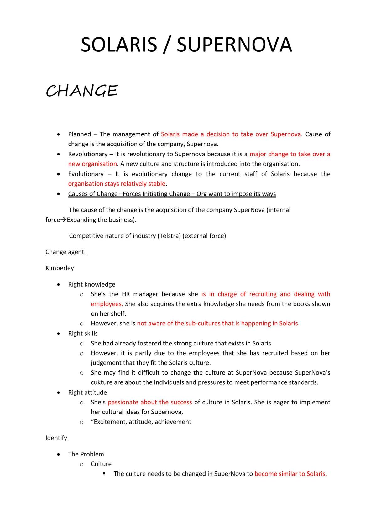 Organisational Behaviour- Solaries Case Summary - Page 1