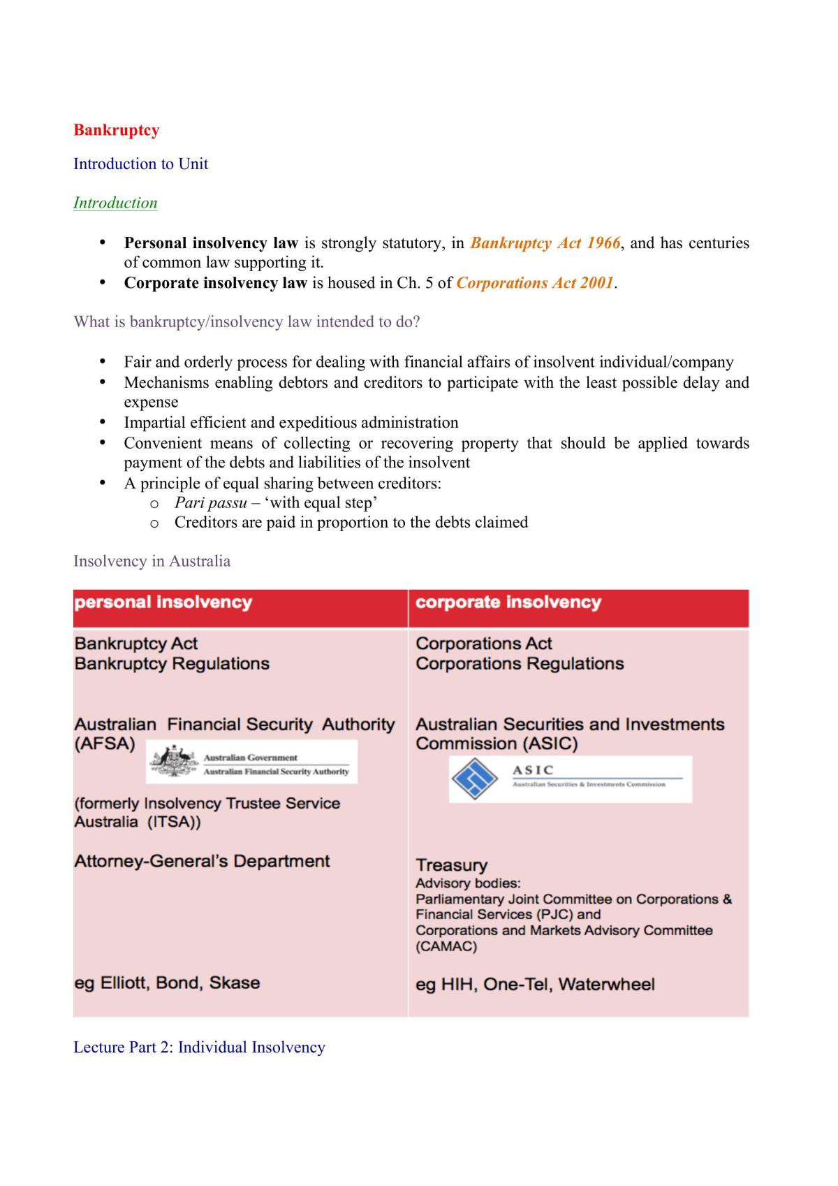 CLAW2202 Course Notes - Page 1