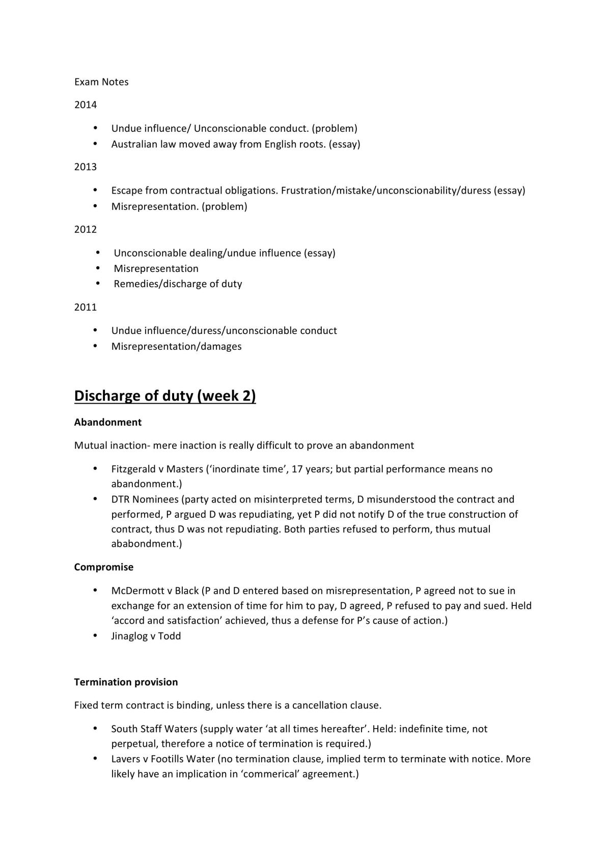 Study Notes for Contracts B - Page 1