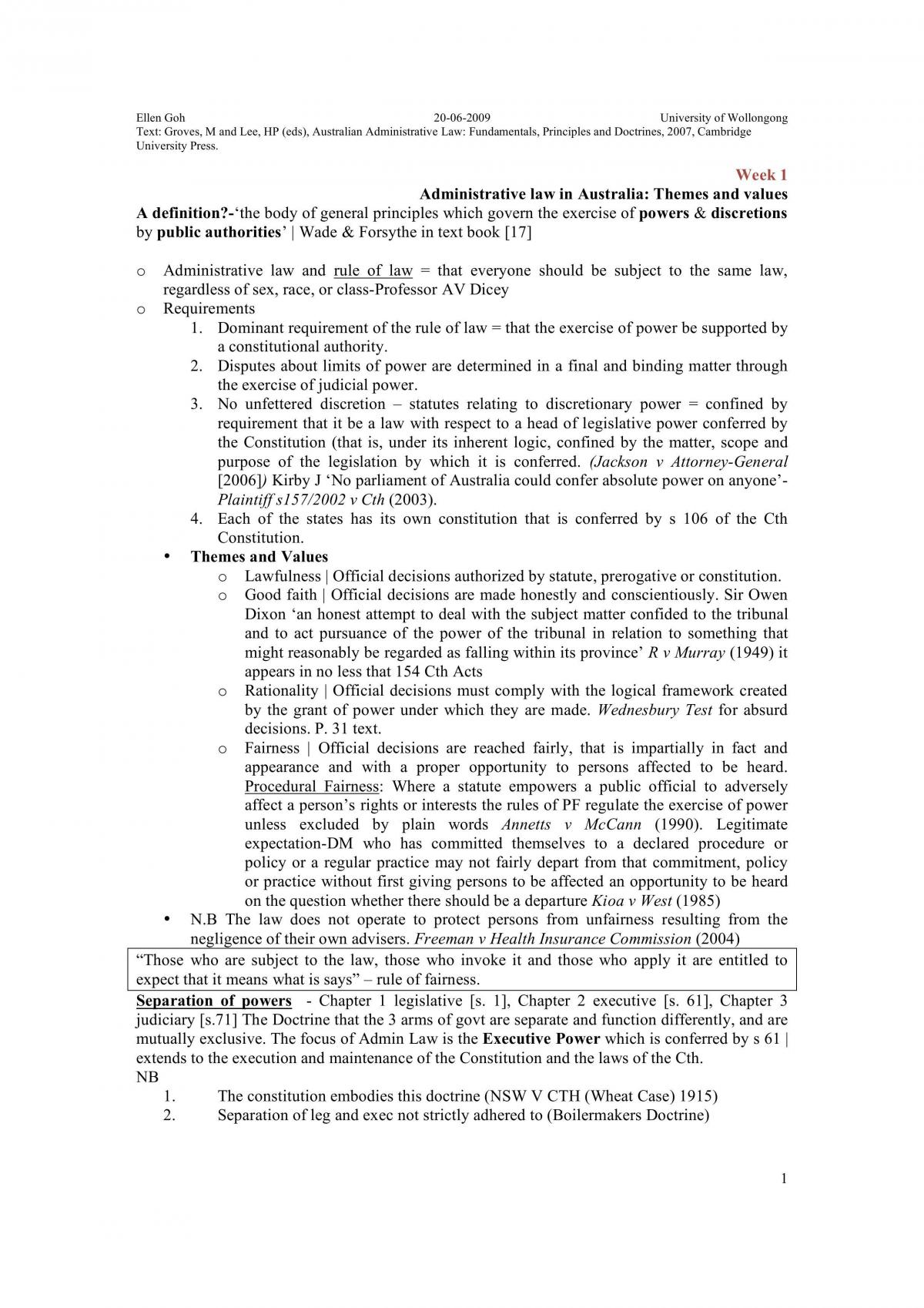 Summary Notes From Week 1-13 - Page 1