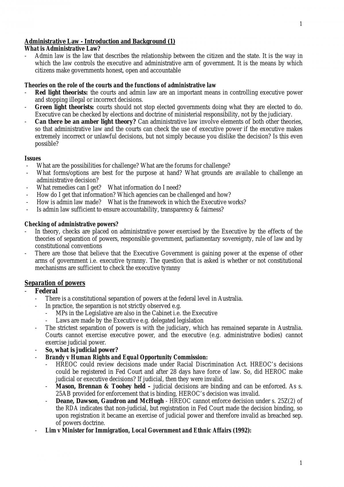Administration Law - Page 1