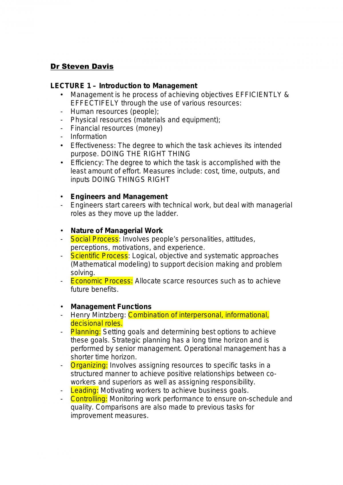Final Exam Revision Notes - Page 1