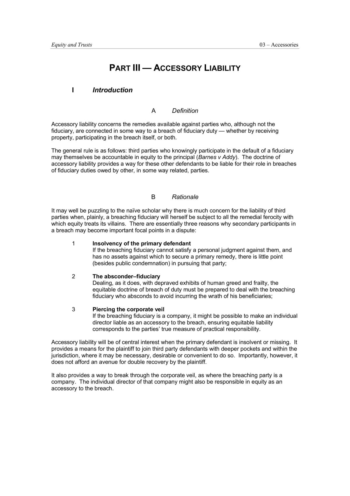 Equity and Trusts - Accessories - Page 1