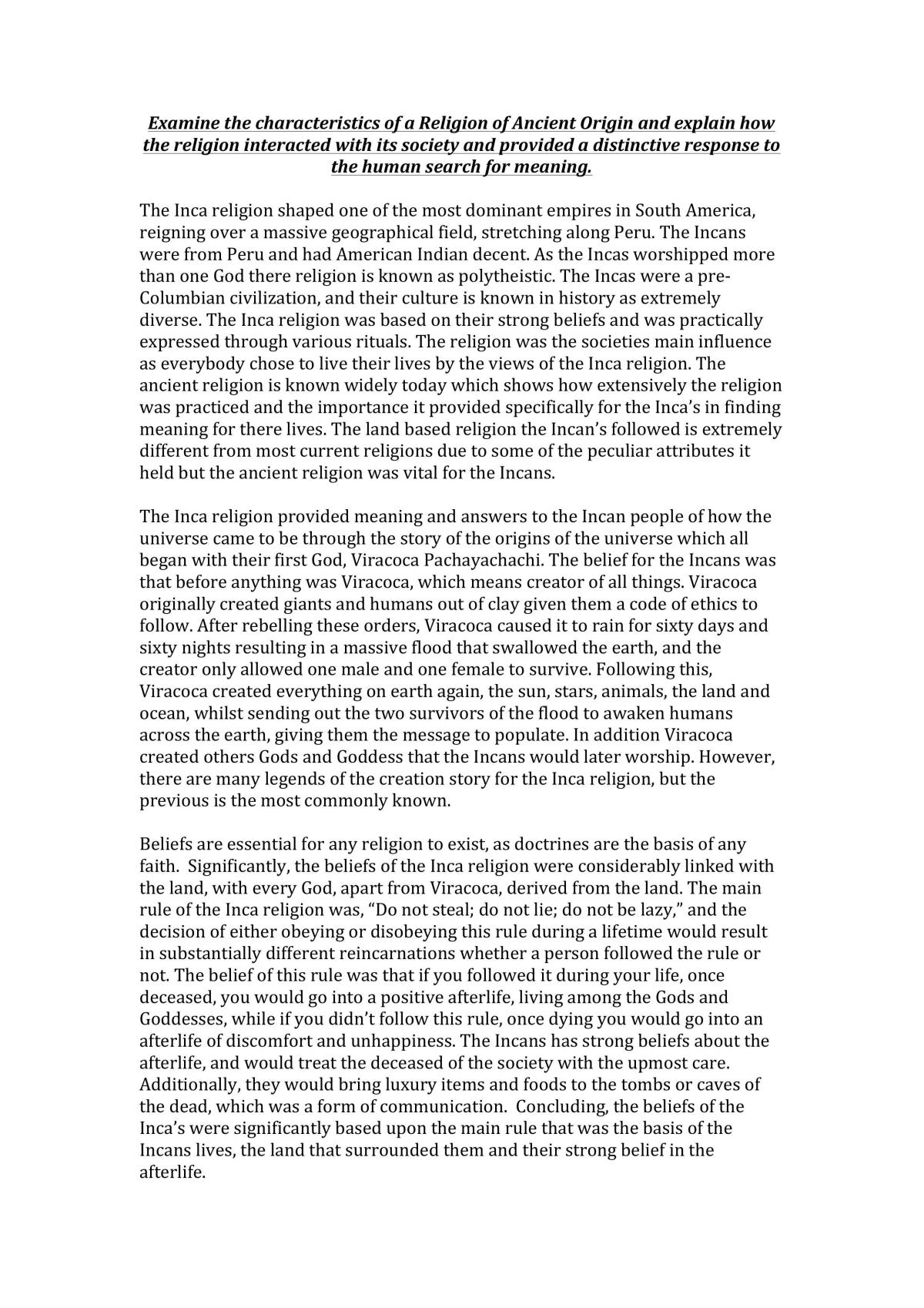 Inca Essay - Page 1