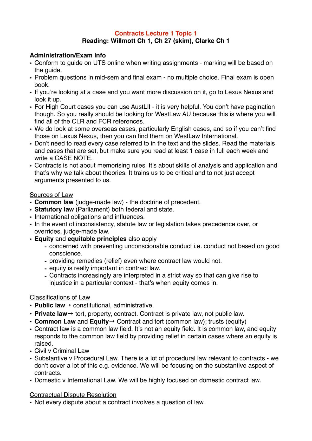 Topic 1 - Introduction to Contracts - Page 1