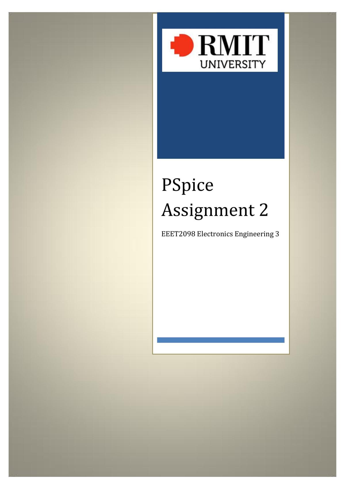 Pspice Home Assignment 2 - Page 1