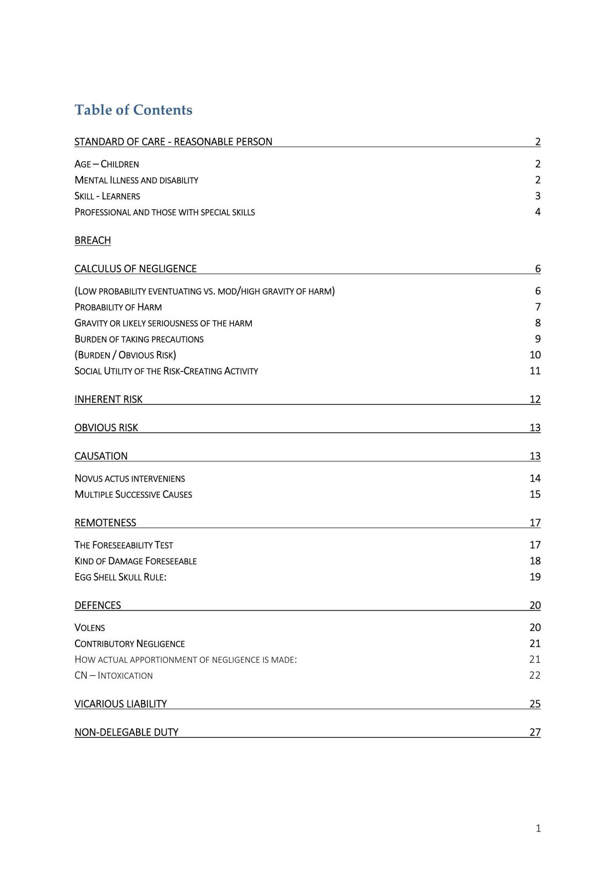 LAWS1061 Case Summaries  - Page 1