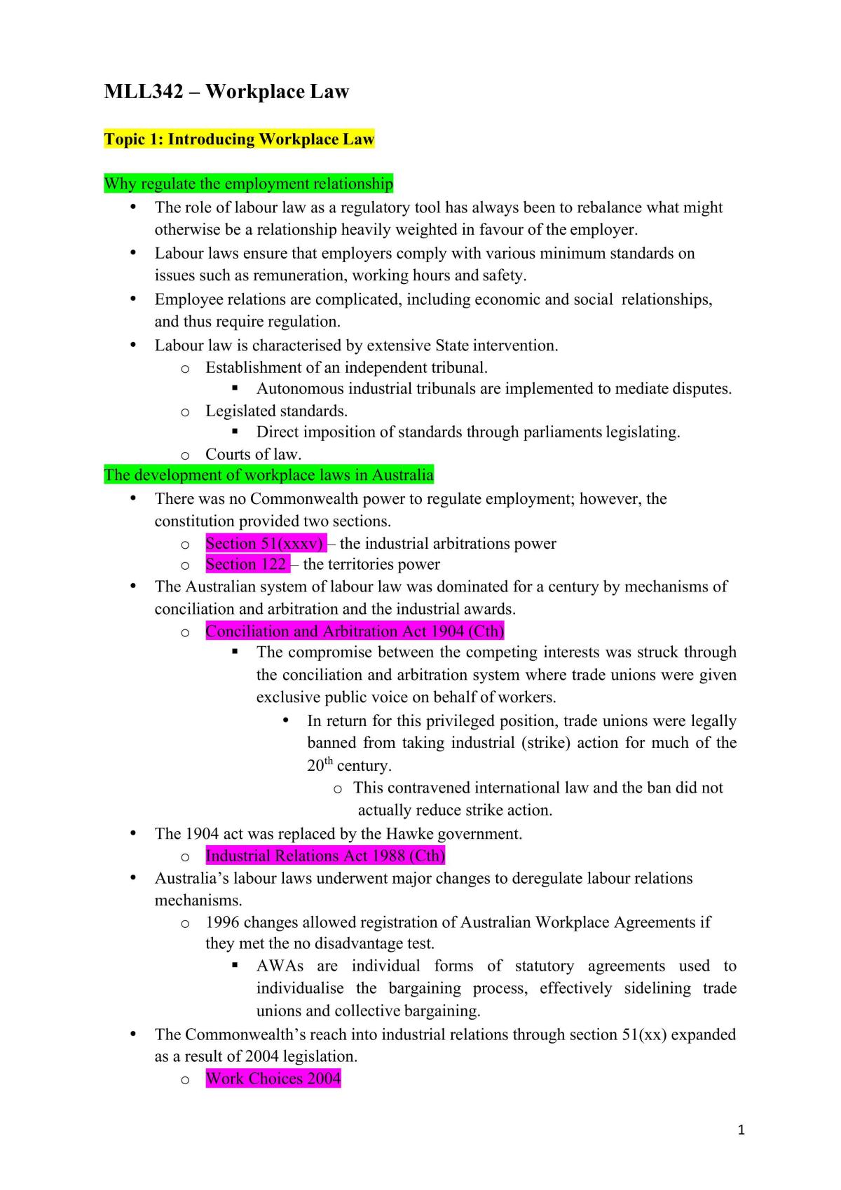 MLL342 Exam Notes for 2015 - Page 1