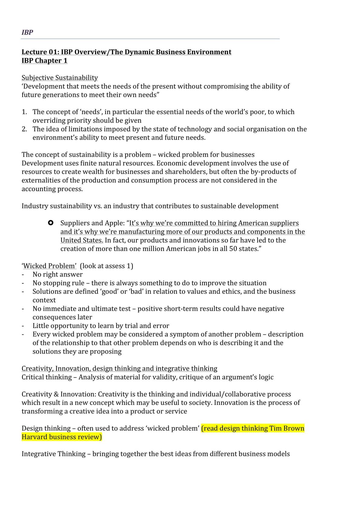 Integrating Business Perspectives  - Page 1