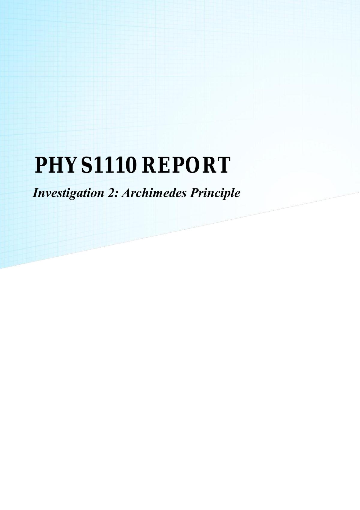 PHYS1110 Report 2 - Page 1