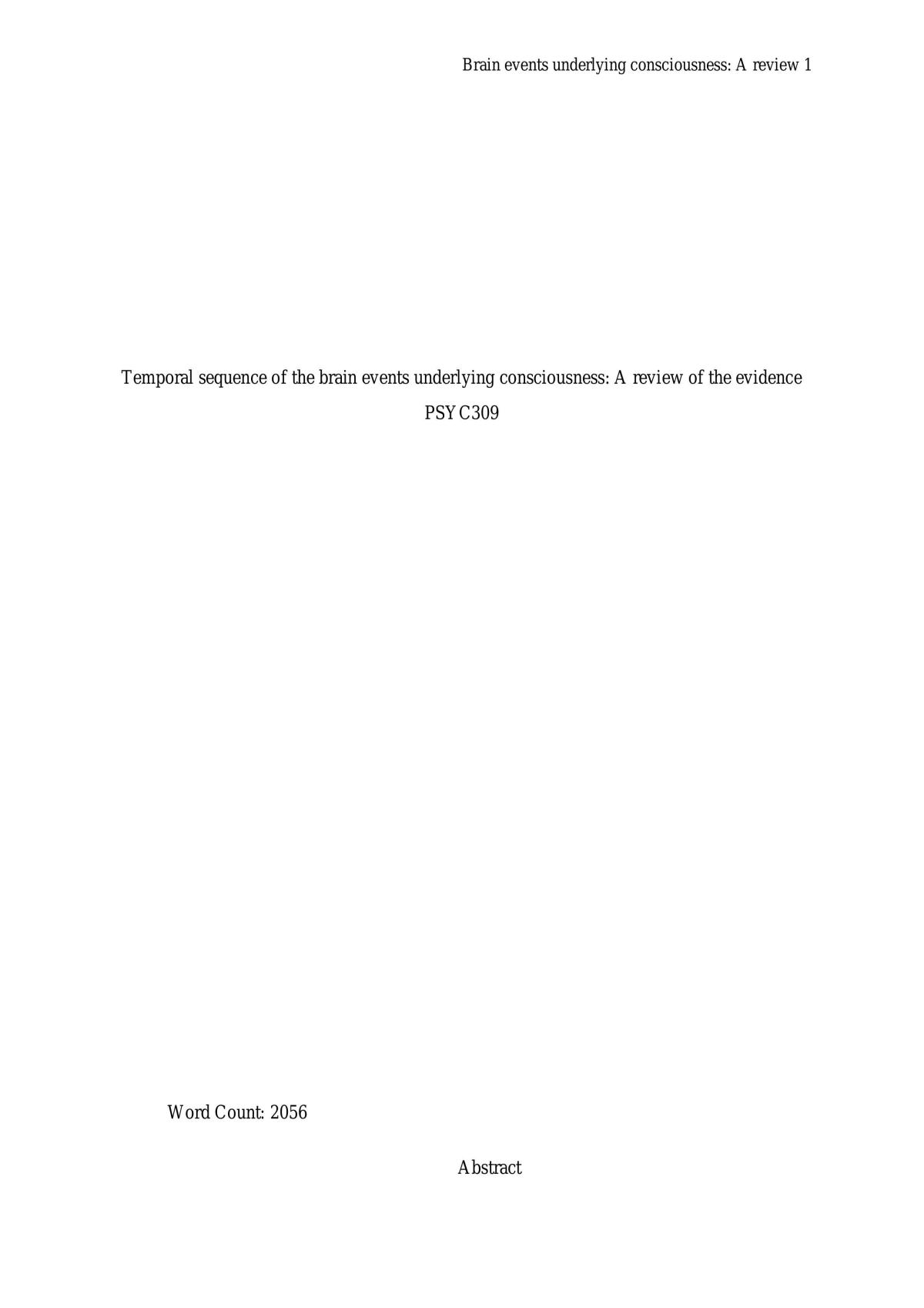 Essay on Cognitive Neuroscience - Page 1