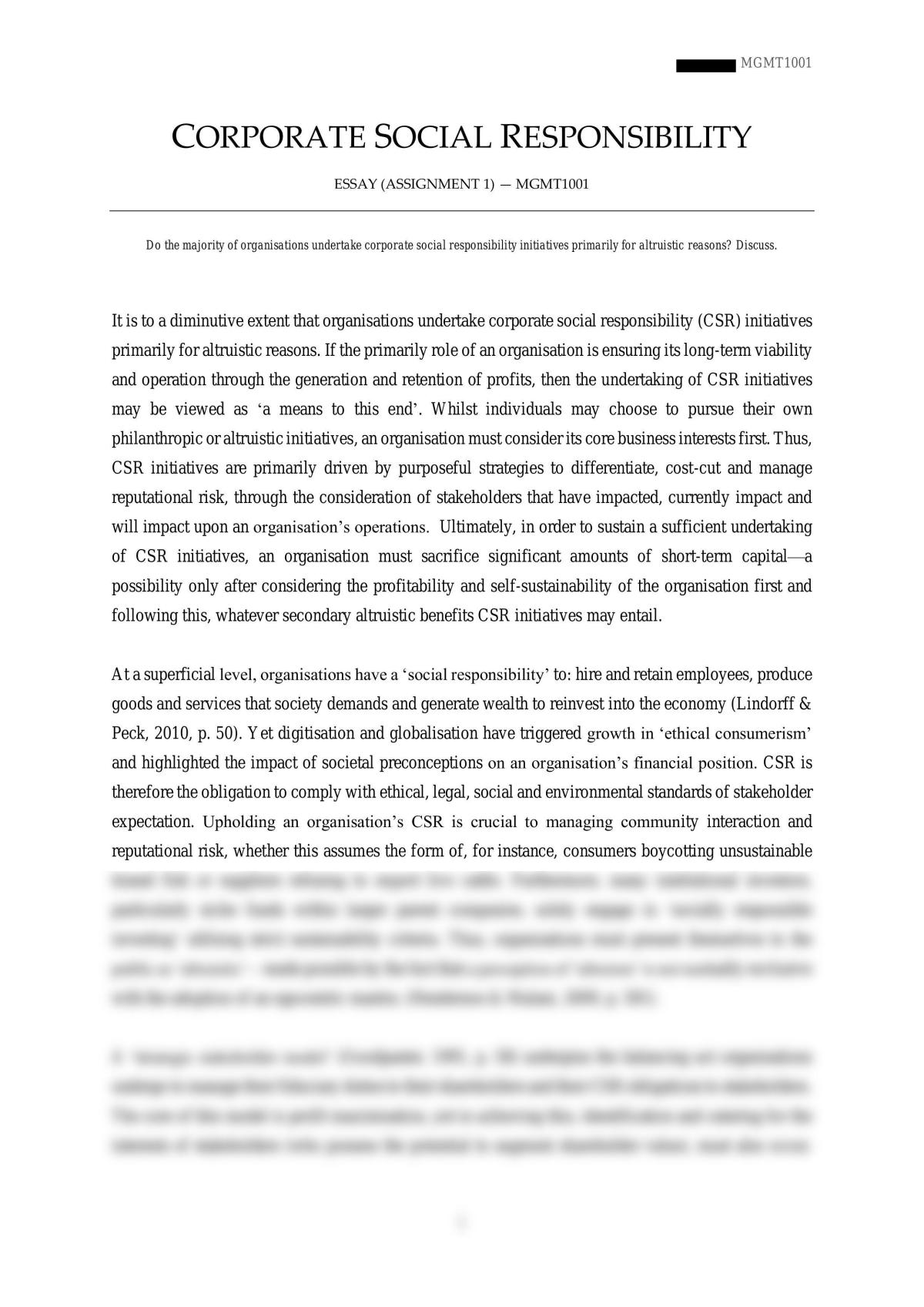 corporate social responsibility essay conclusion