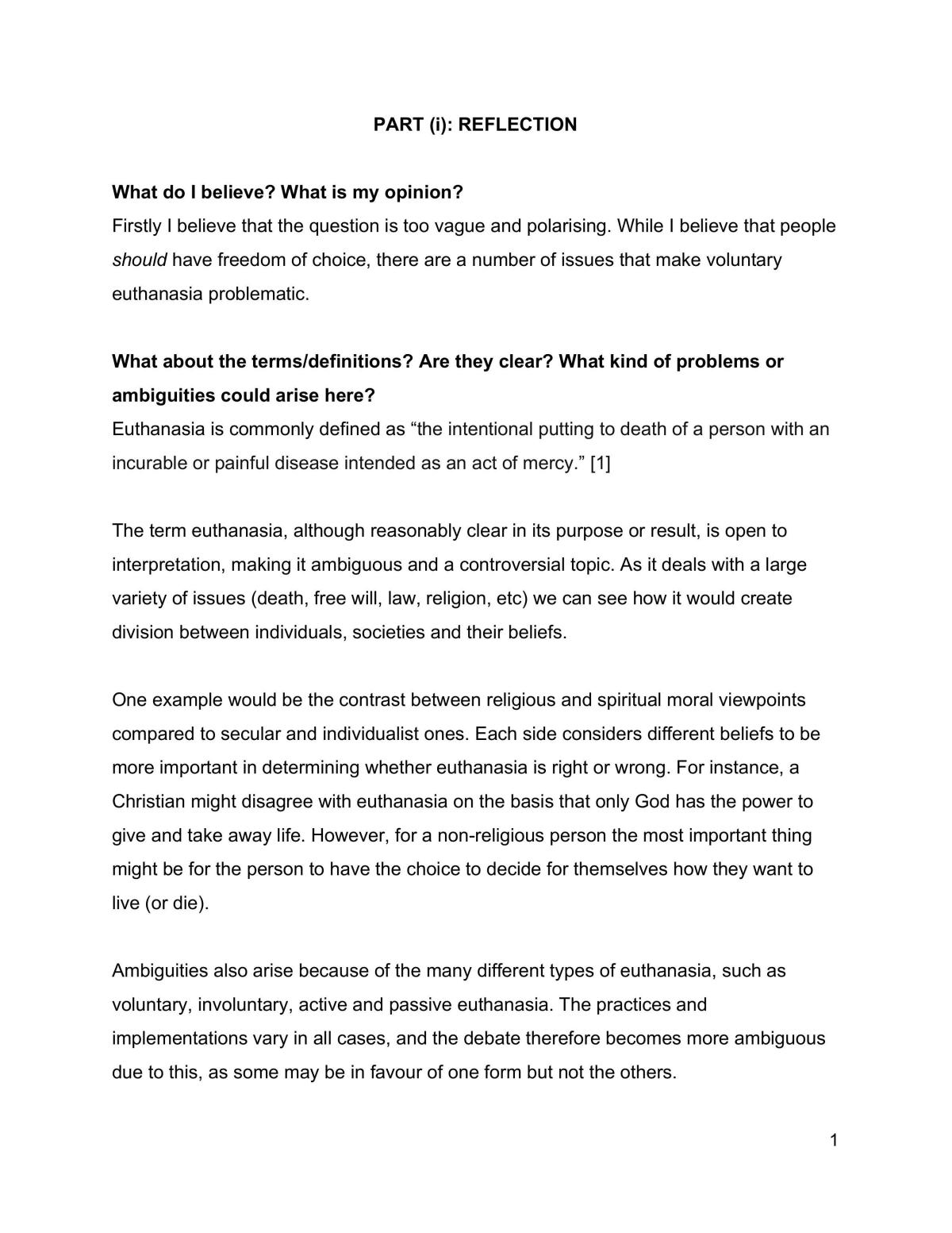 Should Euthanasia be Legal?  - Page 1