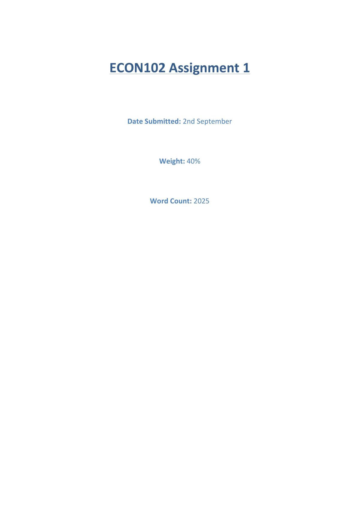 Macroeconomics Essay  - Page 1