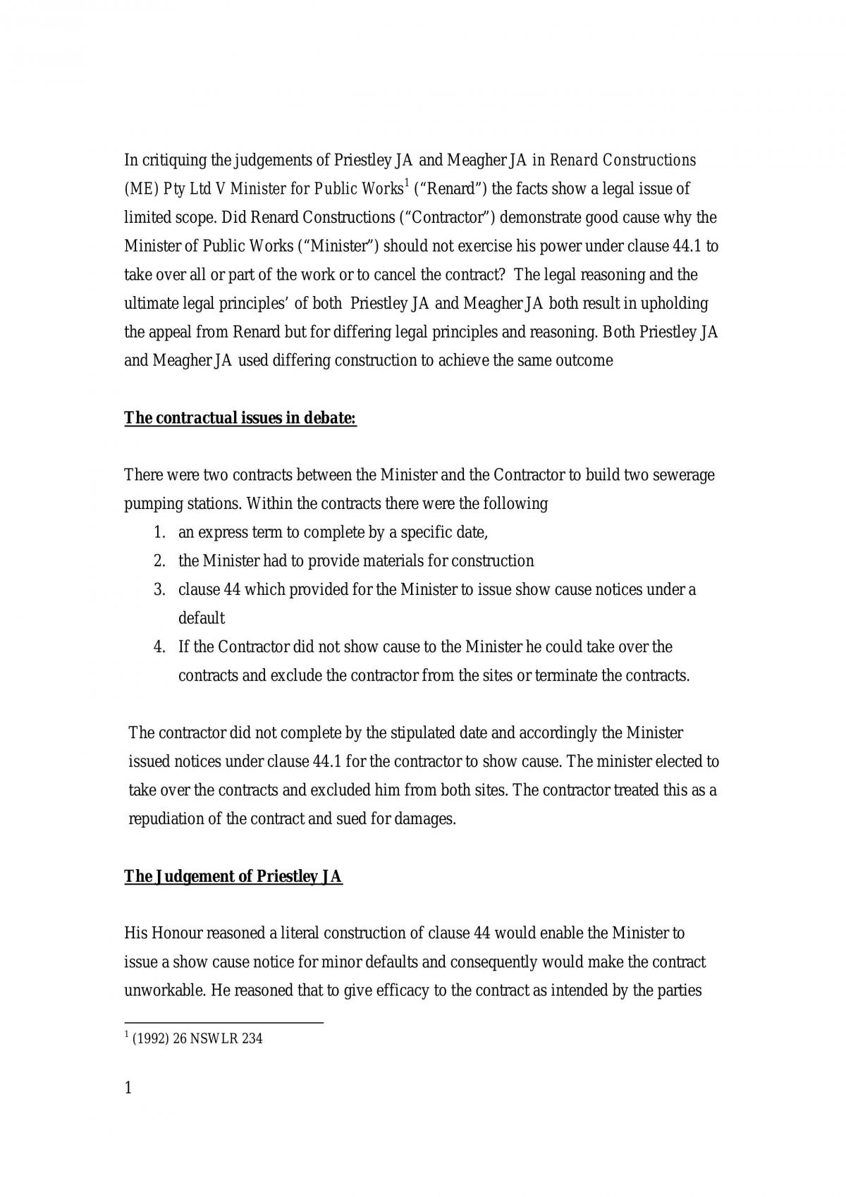 Renard Constructions Note - Page 1