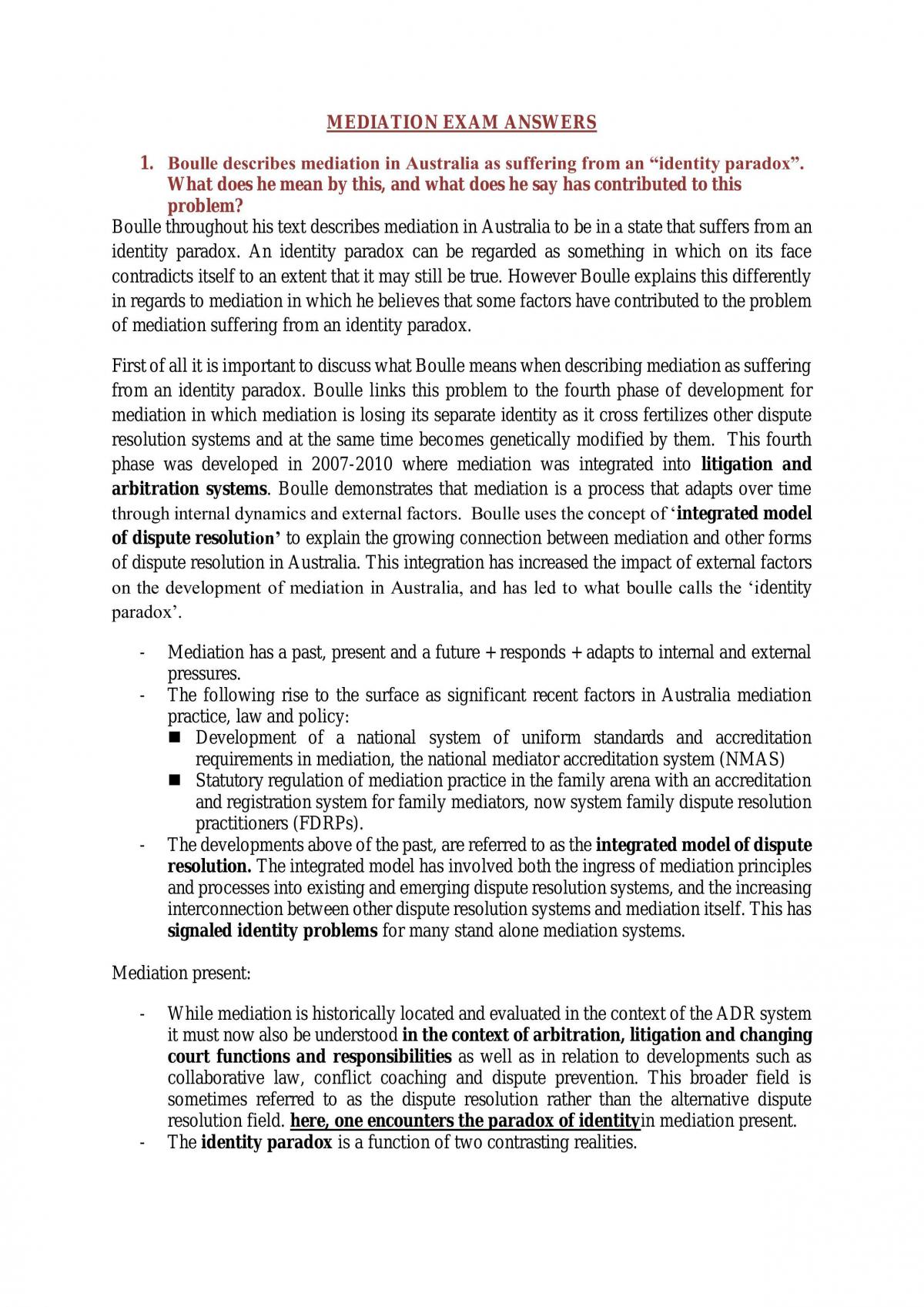 Mediation Answers  - Page 1