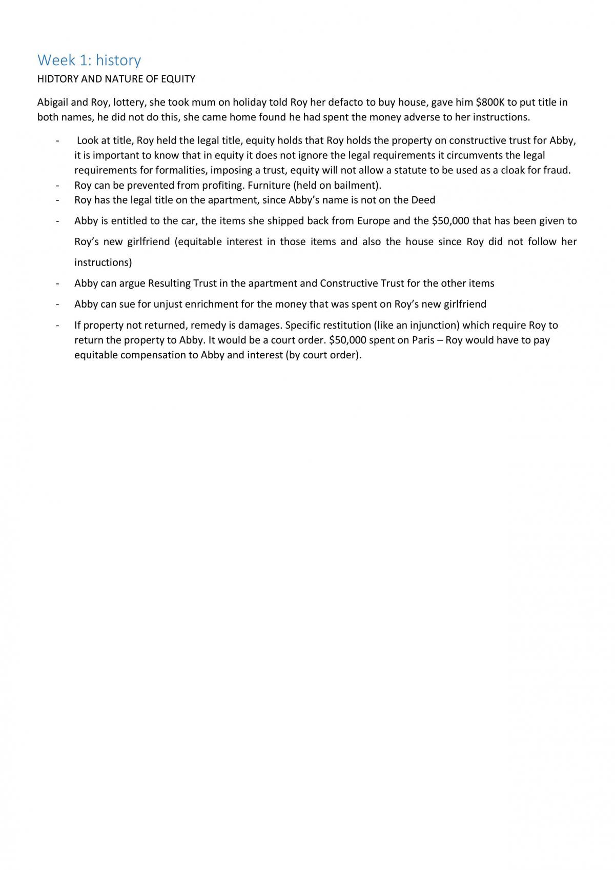 Answers for Each Week's Class/Topic Study Notes - Page 1