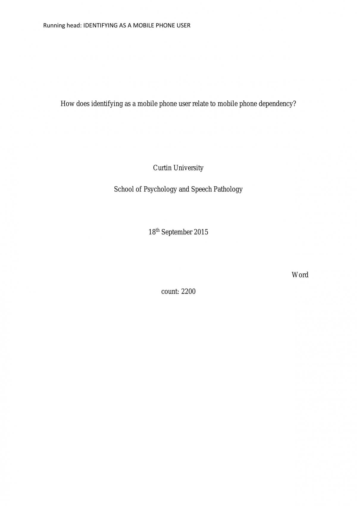 Mixed Methods Psychological Research Report  - Page 1