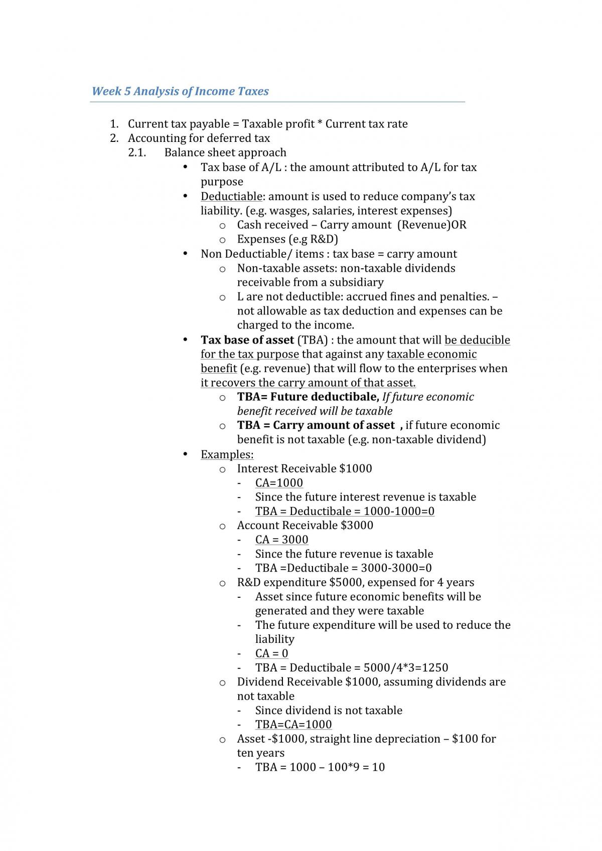 Notes for Financial Statement Analysis  - Page 1