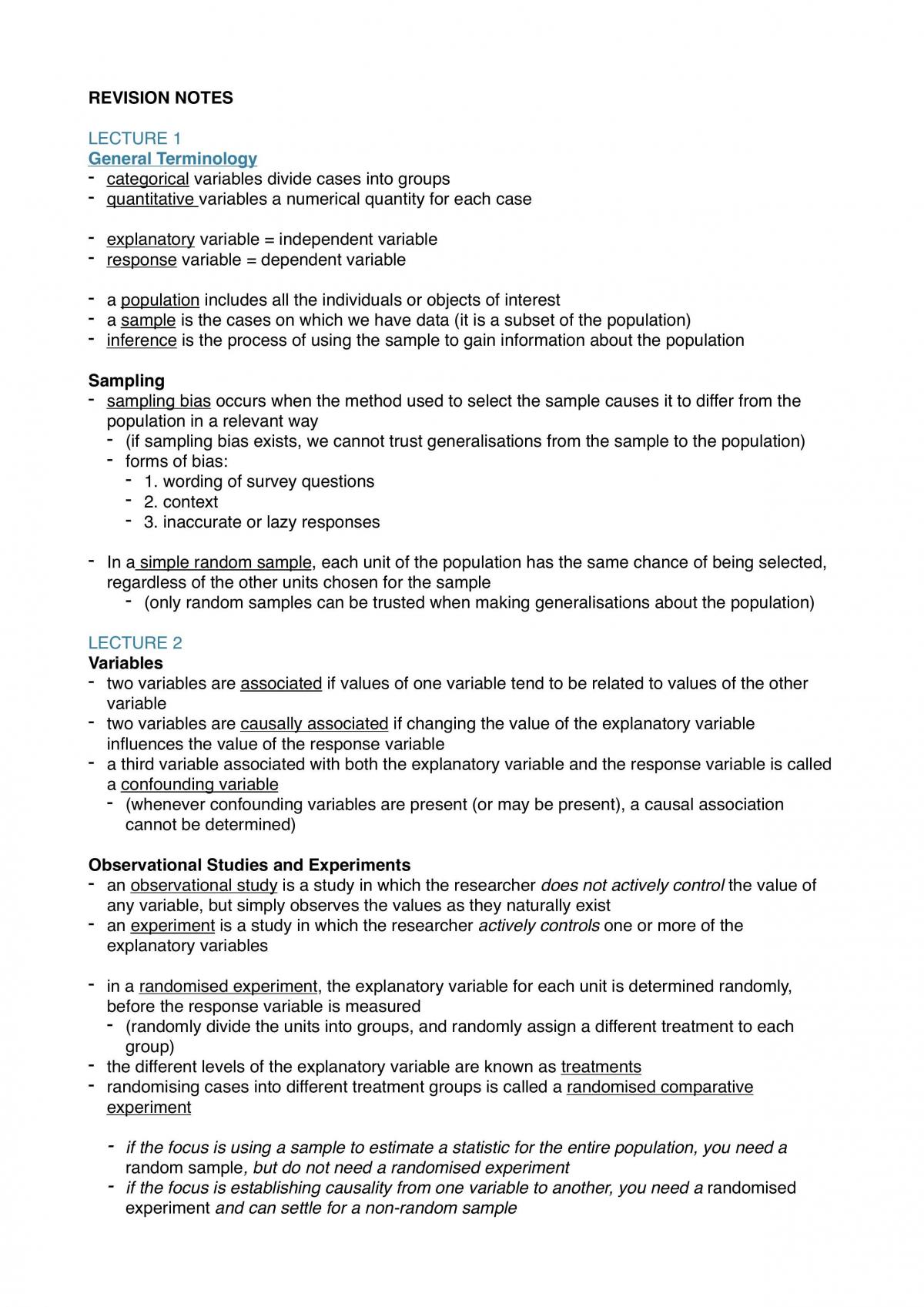 ECMT Summary Notes Weeks 1-7 - Page 1