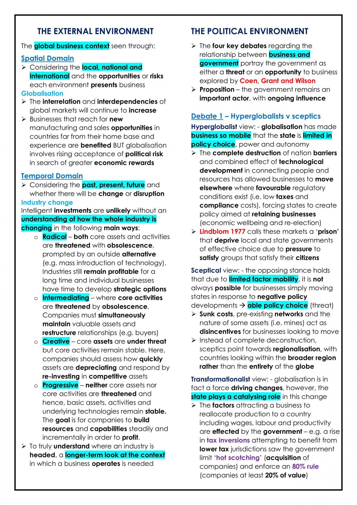 Final Exam Notes BUSS1002 - Page 1