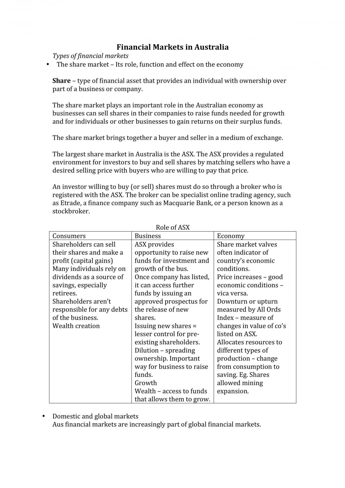 Notes on Financial Markets - Page 1