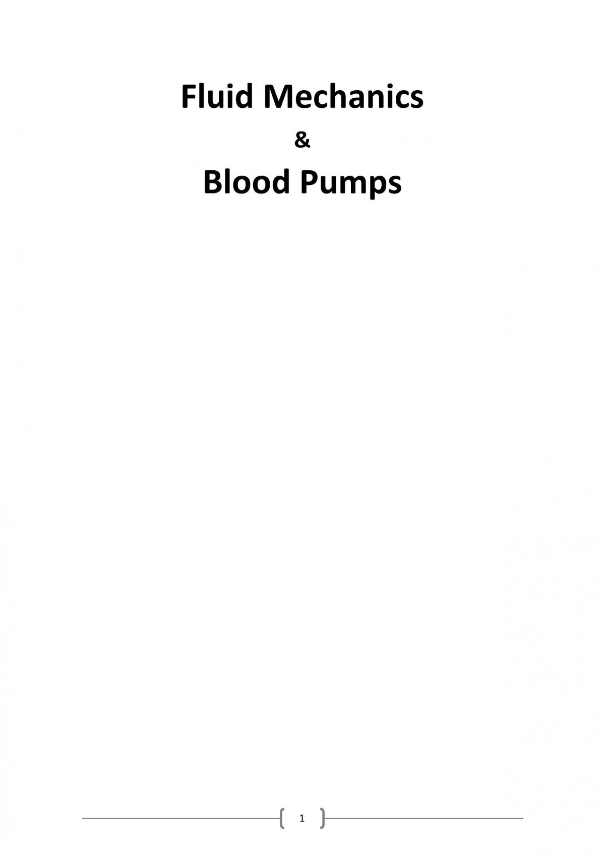 Fluid Mechanics - Blood Pumps - Page 1