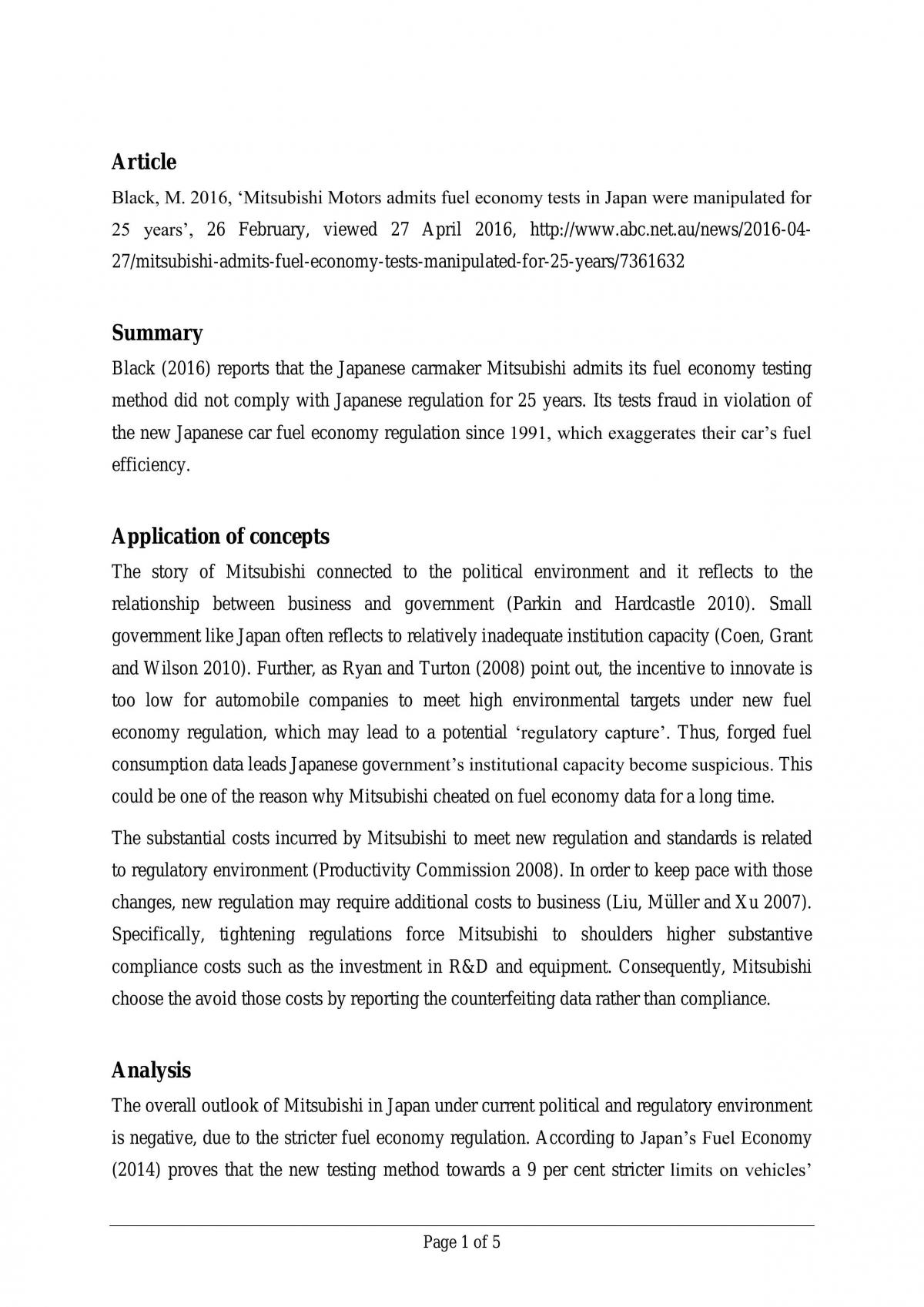 MSA2 The Business Environment - Page 1