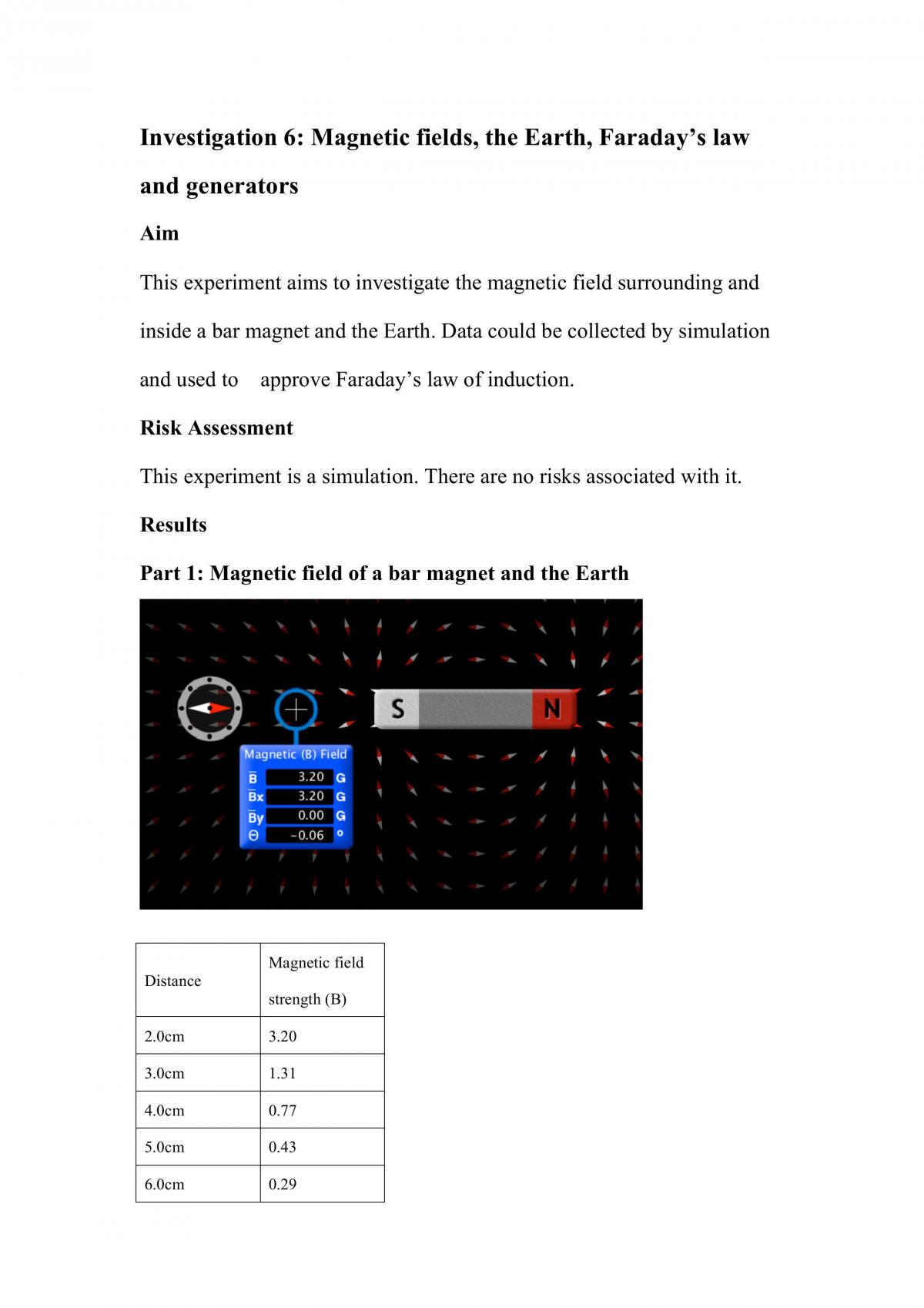 PHYS1110 Investigation 6 - Page 1