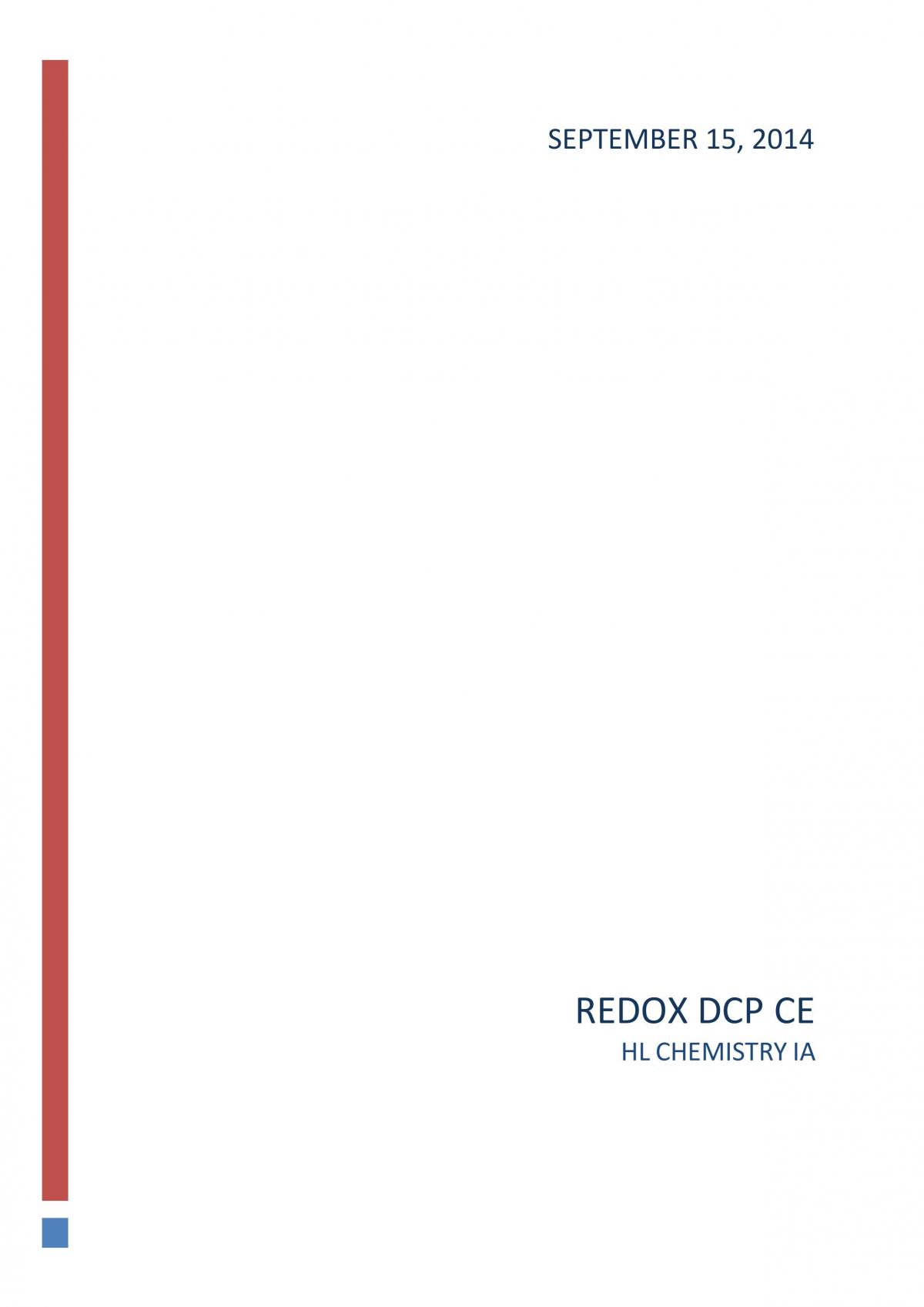 Redox Reaction Prac Report DCP CE - Page 1