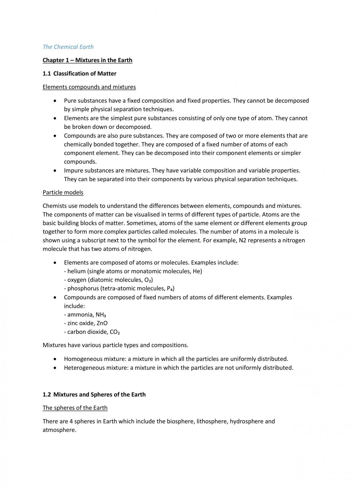 Year 11 Chemistry Notes (Full) - Page 1