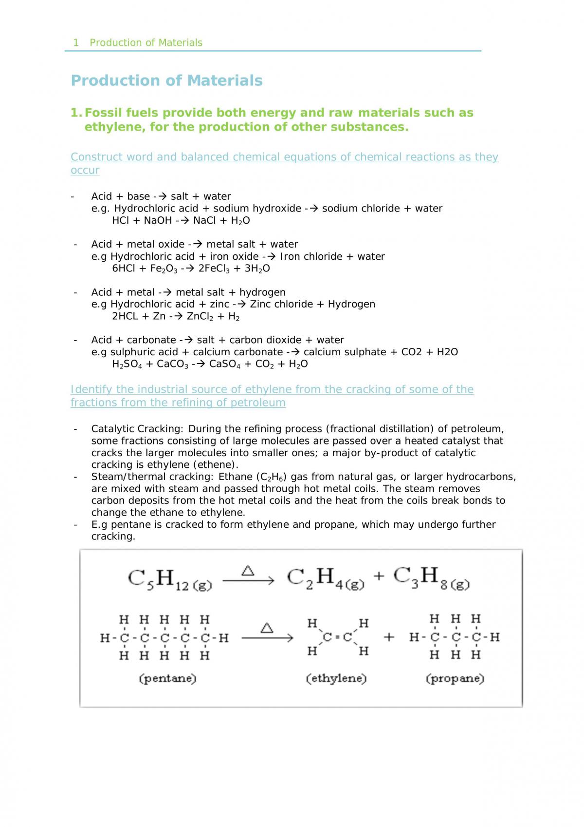 Chemistry Year 1 Notes Complete - Page 1