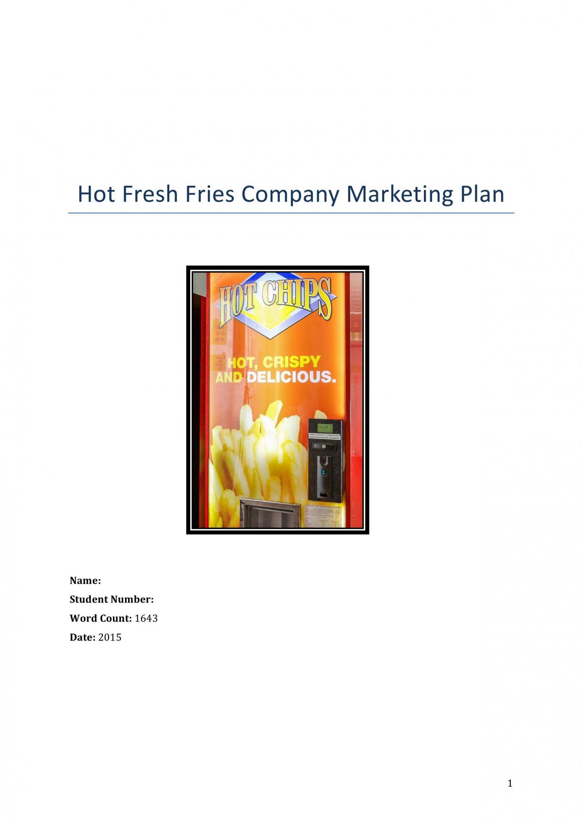 BSB126 Marketing Plan - Page 1