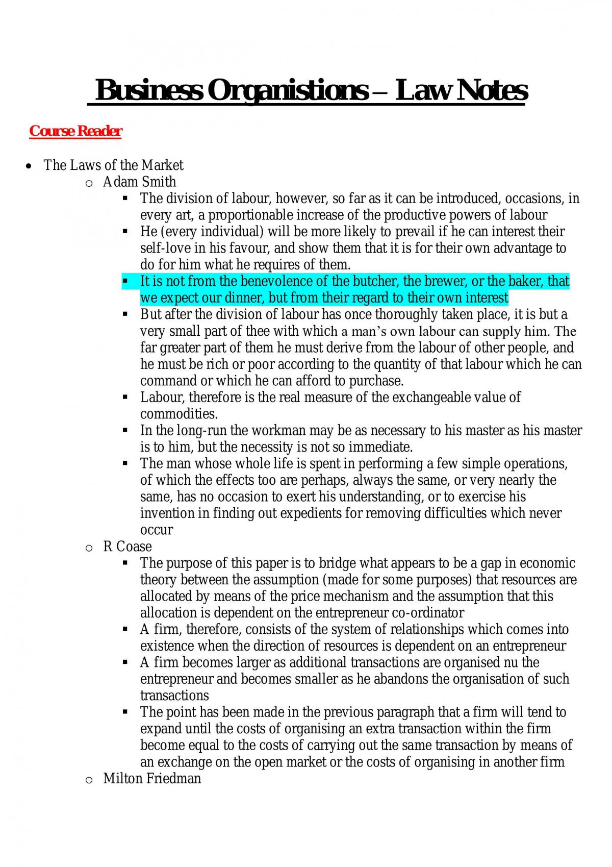 Complete Study Notes for LAWS256 - Page 1