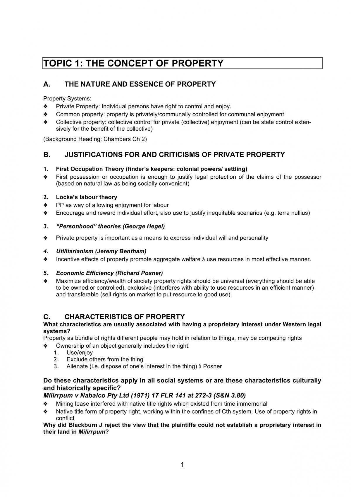 Property A Course Notes - Page 1